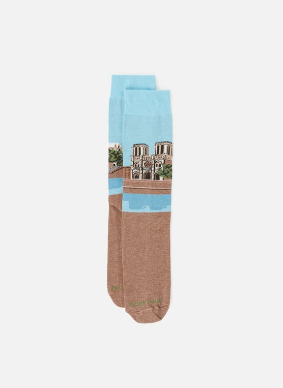 Printed High Socks Blue by DORÉ DORÉ DORÉ DORÉ Printed High Socks Blue