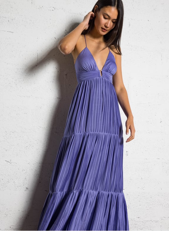 Robe longue évasée fluide wasta Violet by BA&SH BA&SH Robe longue évasée fluide wasta Violet