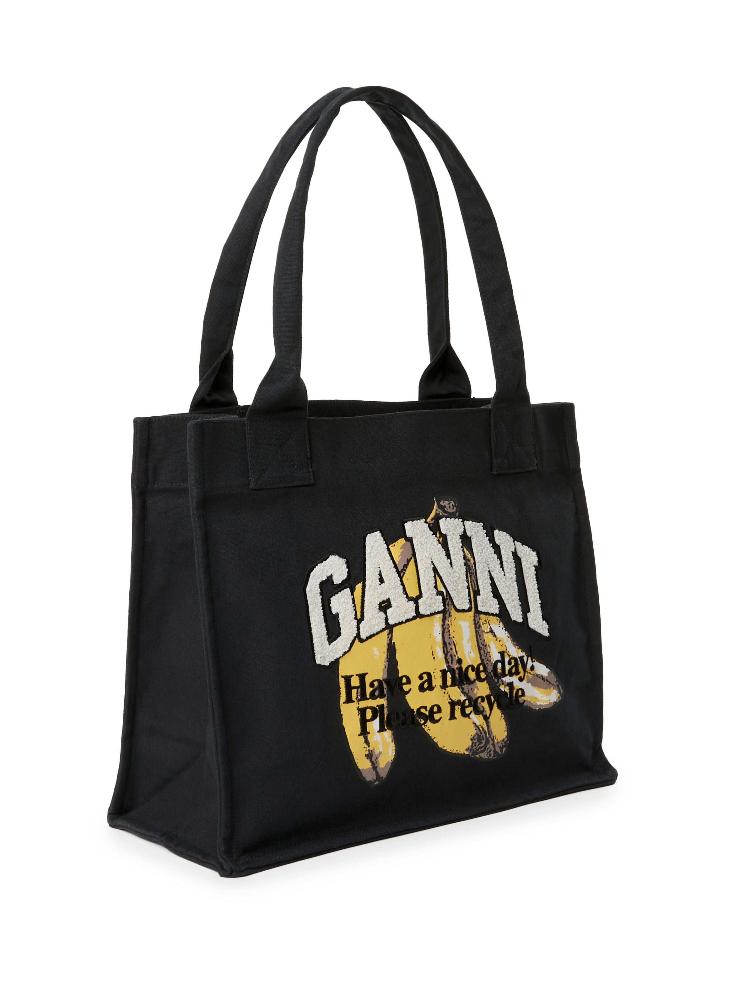 Logo tote bag GANNI Black