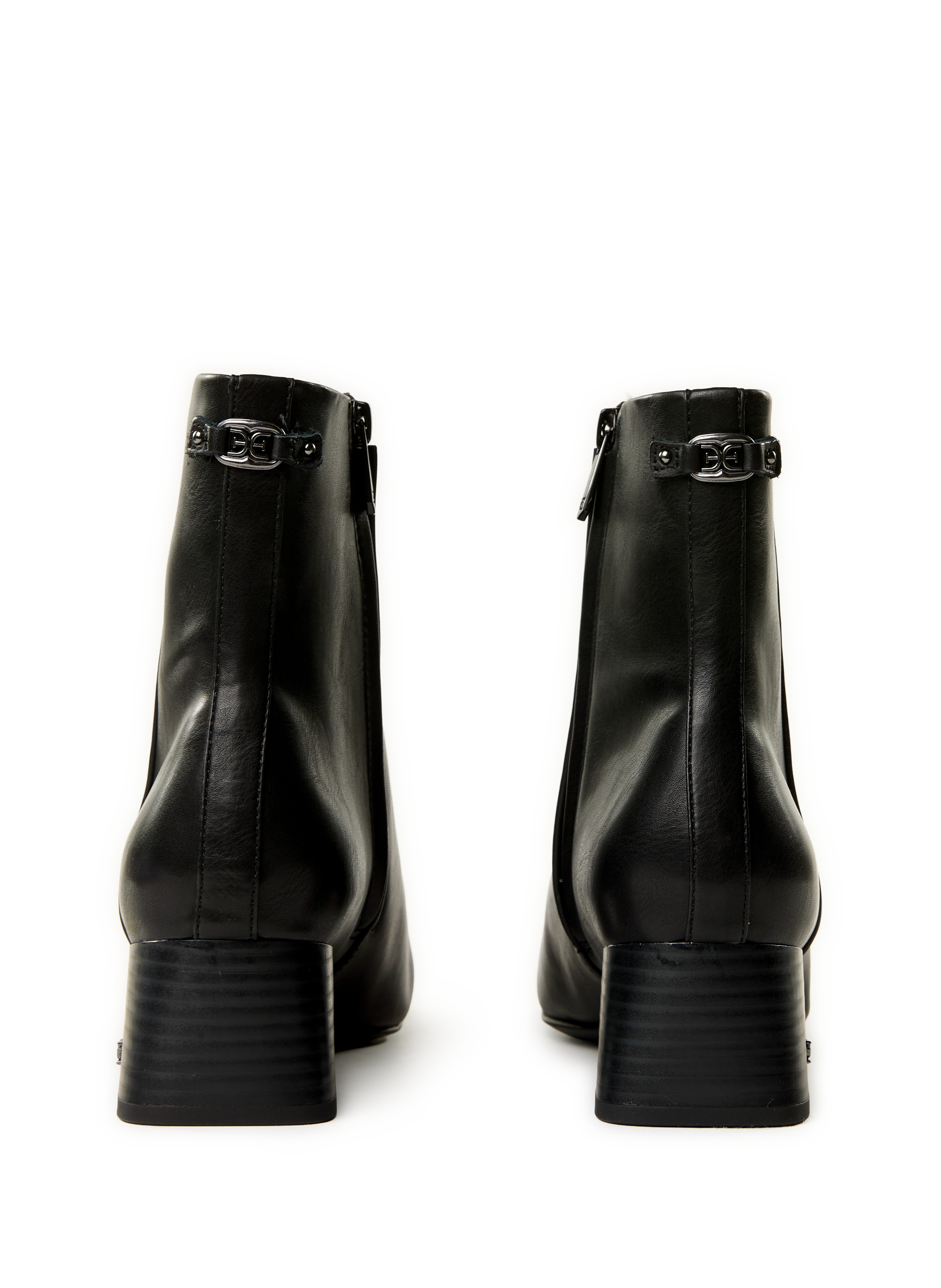 Bottines unies en cuir mélangé SAM EDELMAN Noir