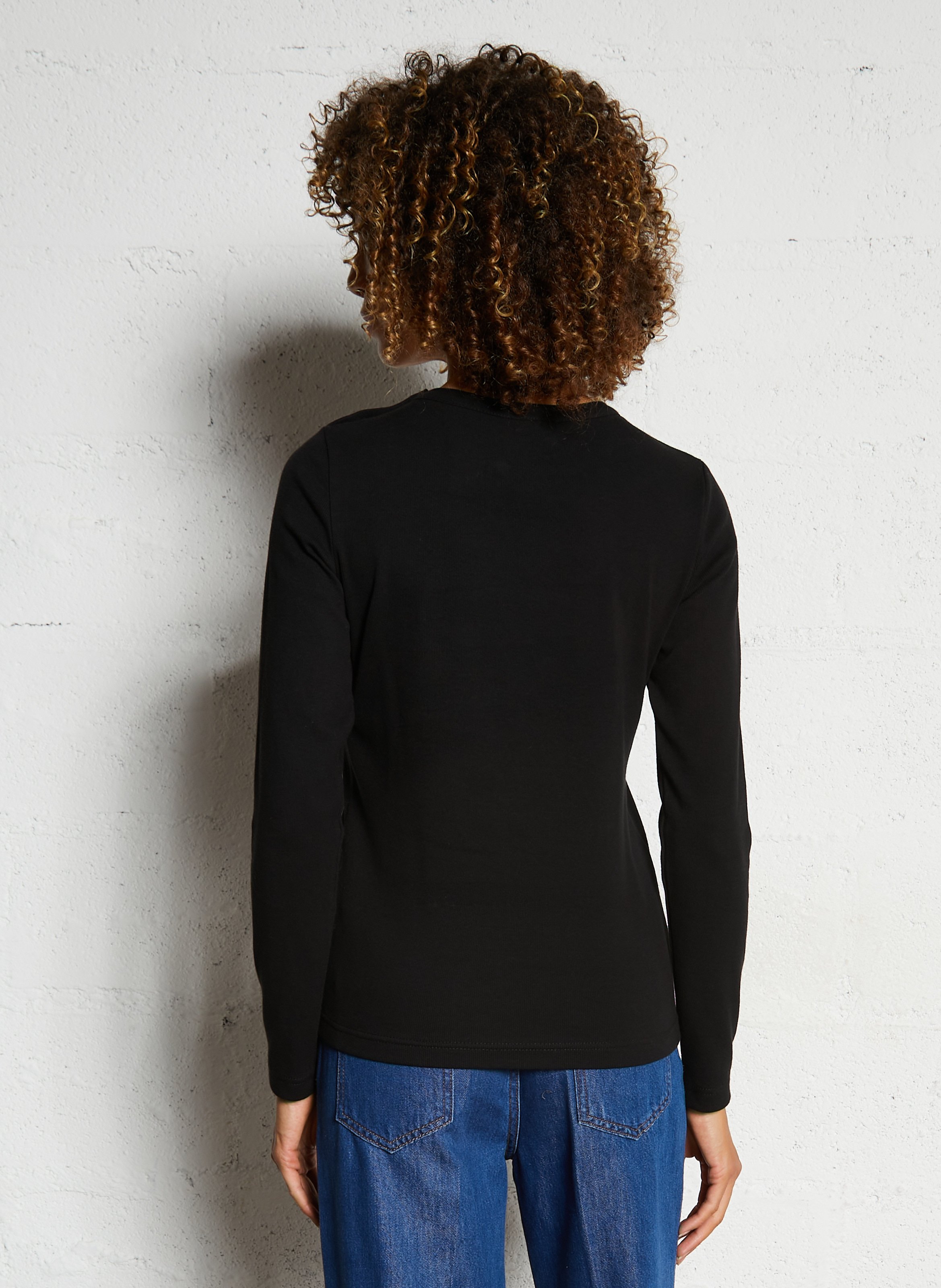 Tee-shirt droit col rond en coton mélangé ARMOR-LUX Noir