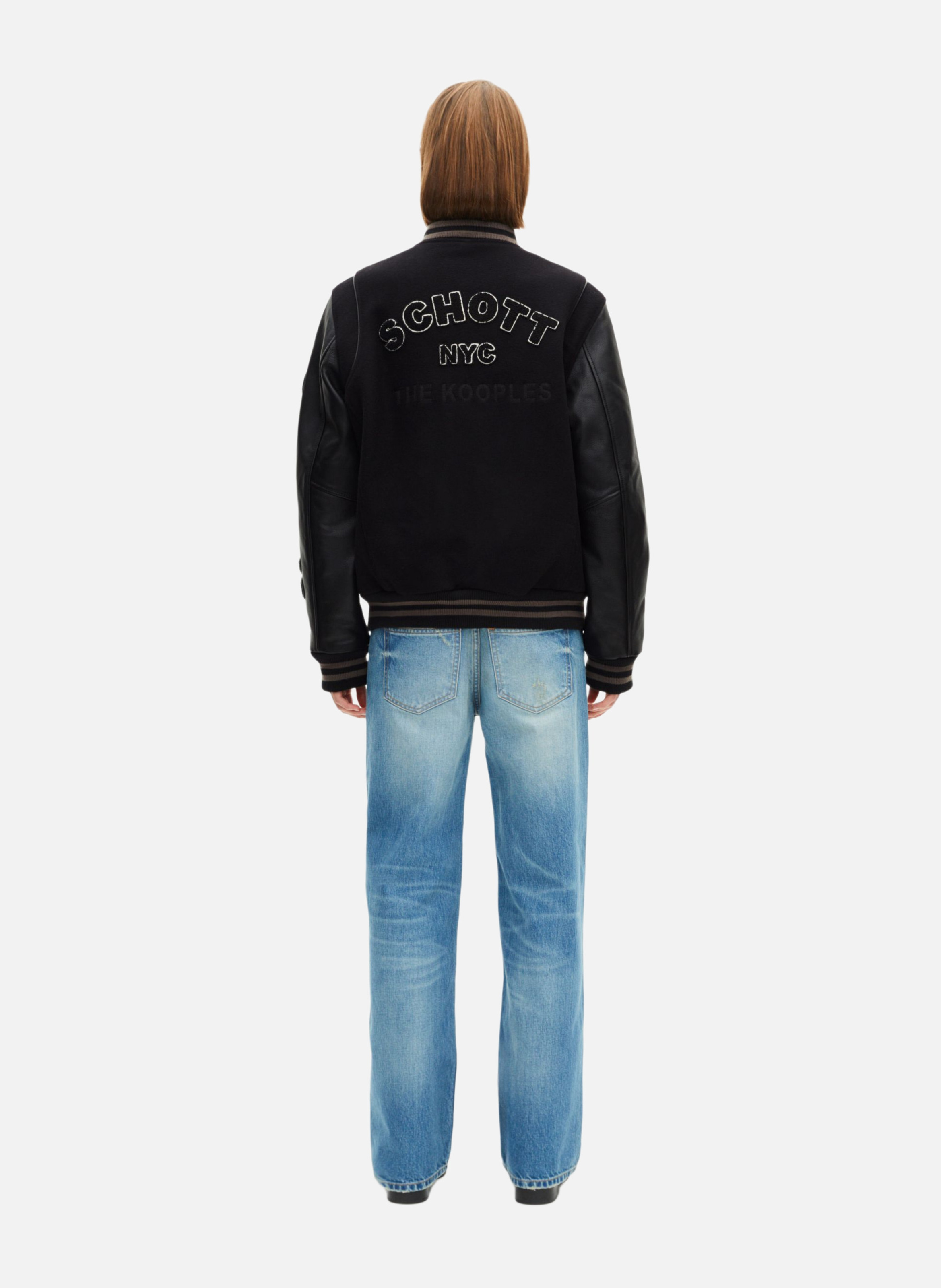 Blouson varsity en cuir THE KOOPLES Noir