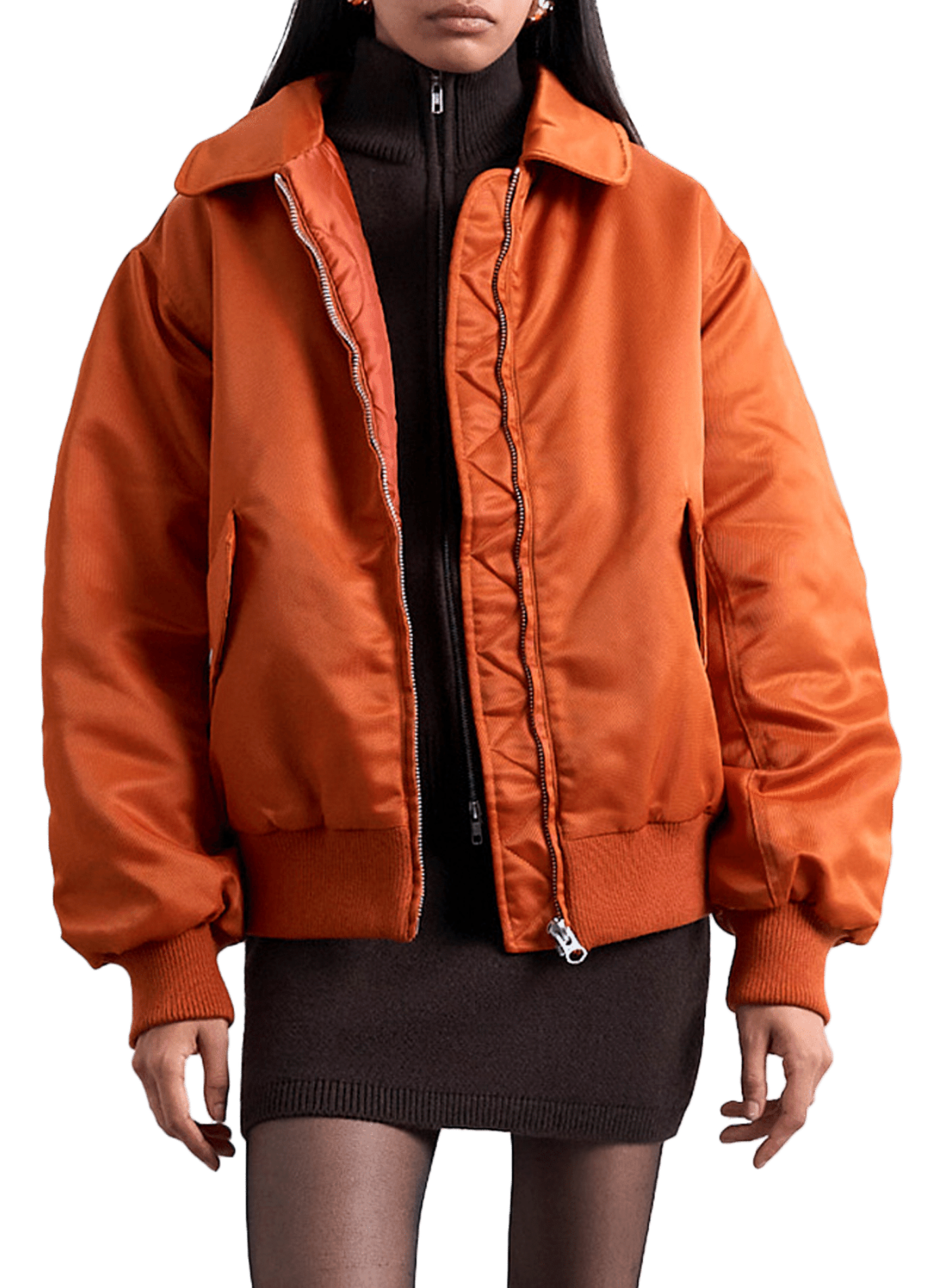 TOPSHOP Veste courte matelassée Orange