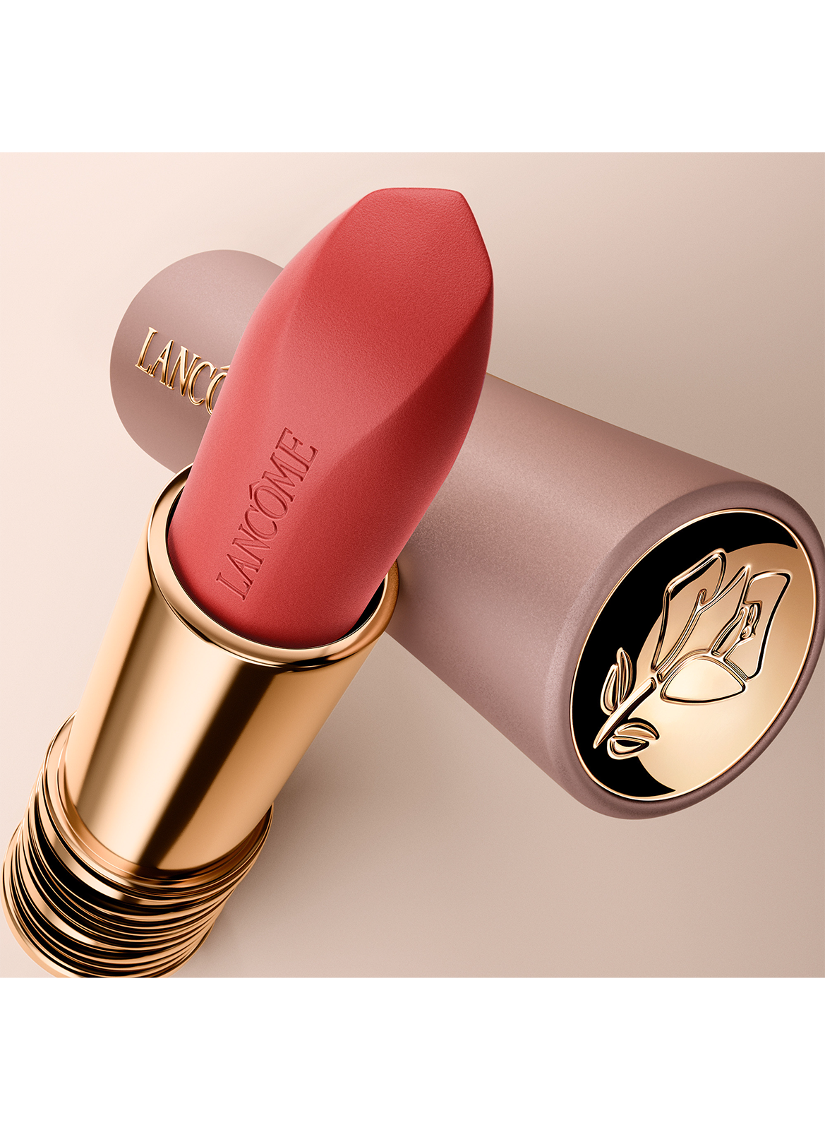 The Absolute Red - Matte blurred effect lipstick sensation of bare lips LANCÔME 460 burst of joy