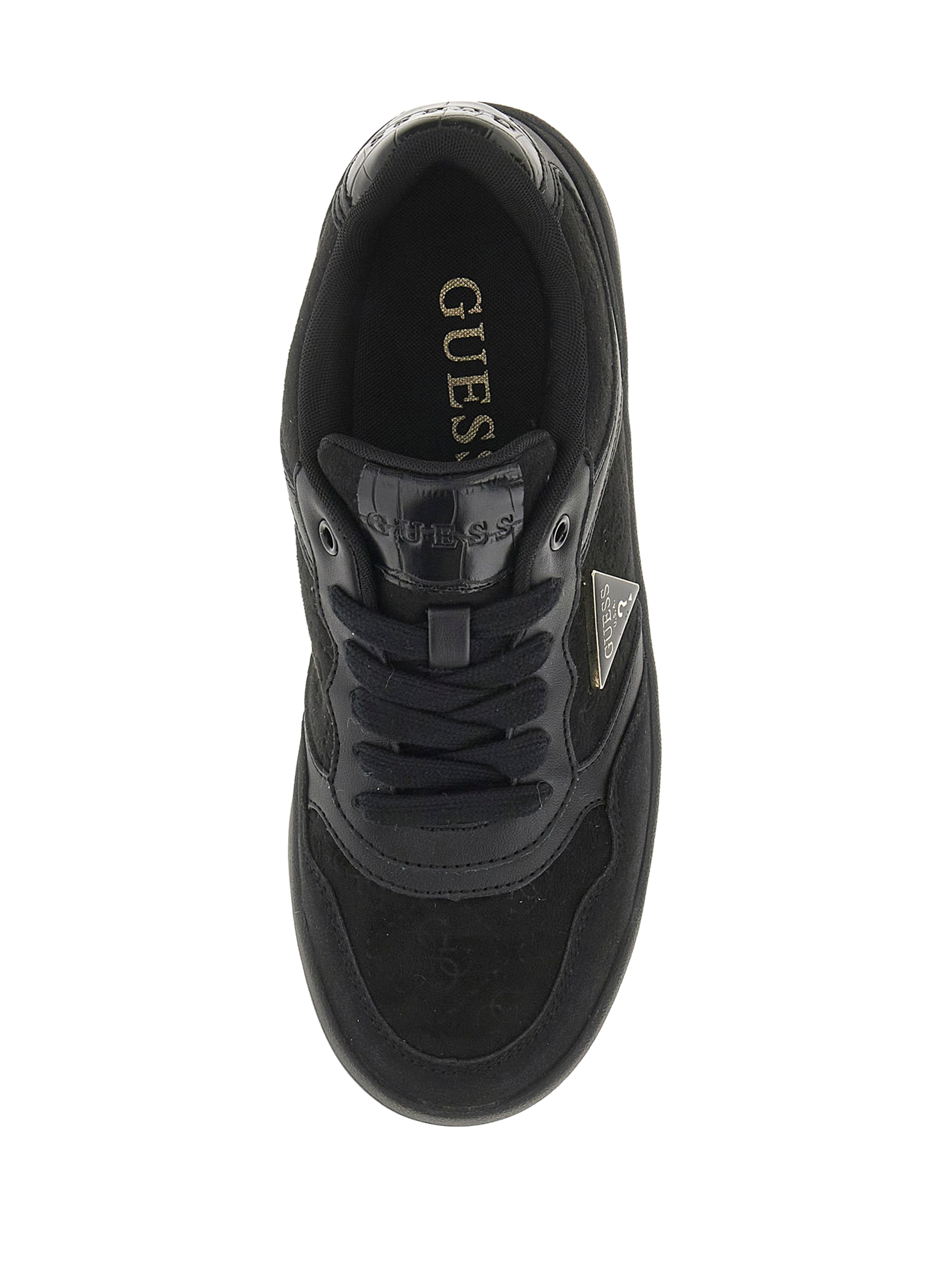 Sneakers with printed logo in suede leather GUESS Black