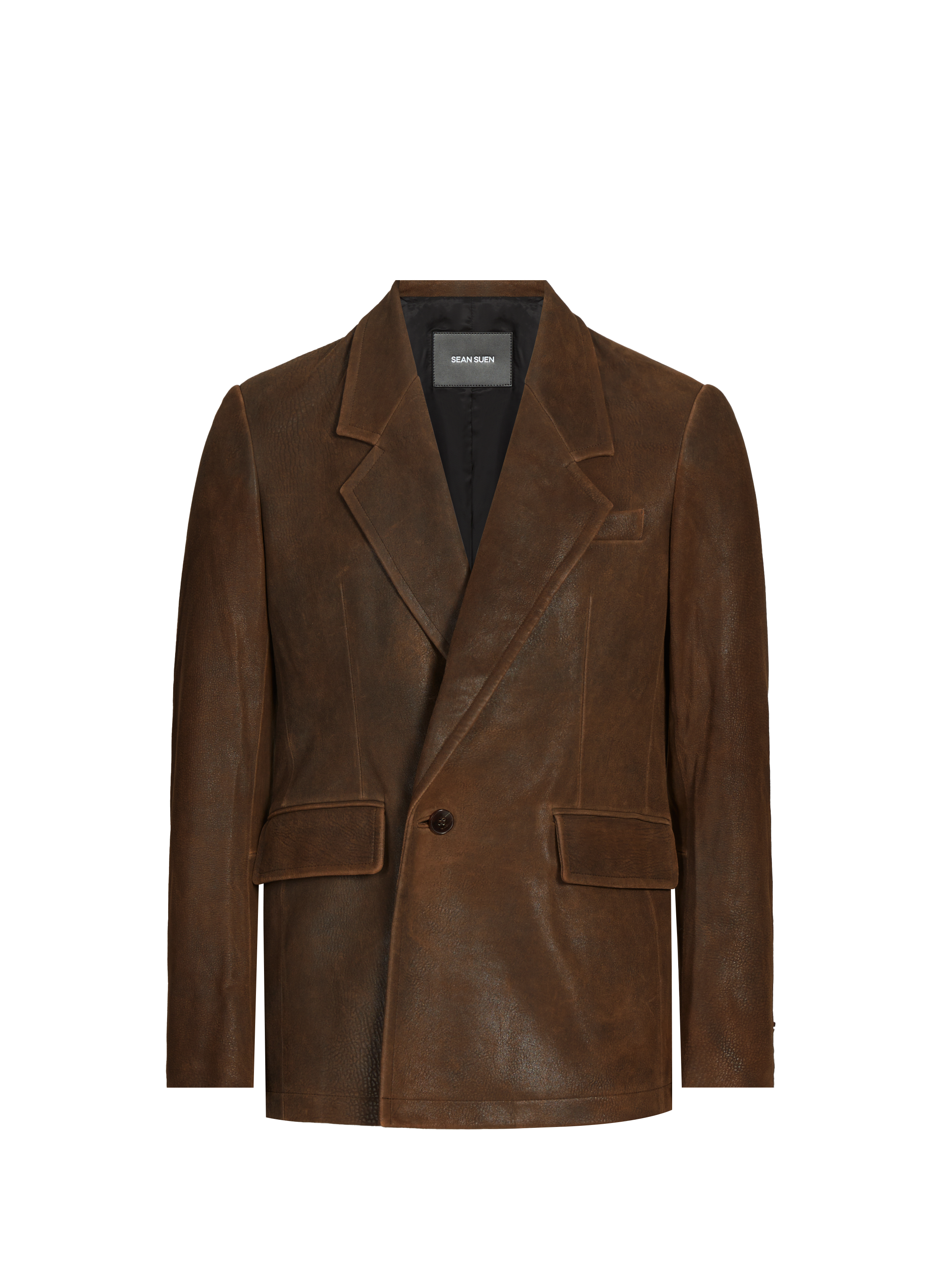 Lamb leather blazer SEAN SUEN Brown