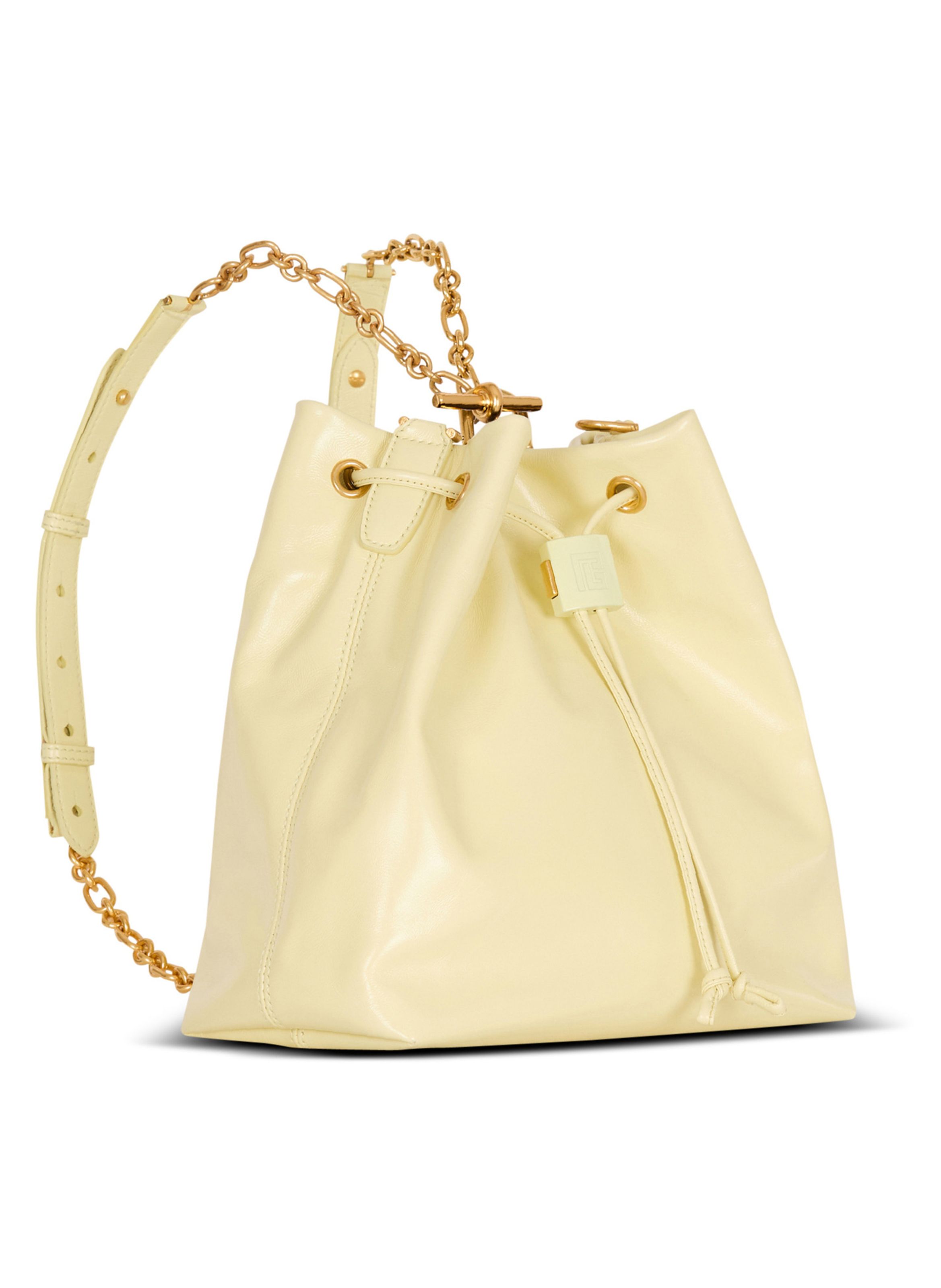 Sac à dos pulse en cuir de veau BALMAIN Jaune