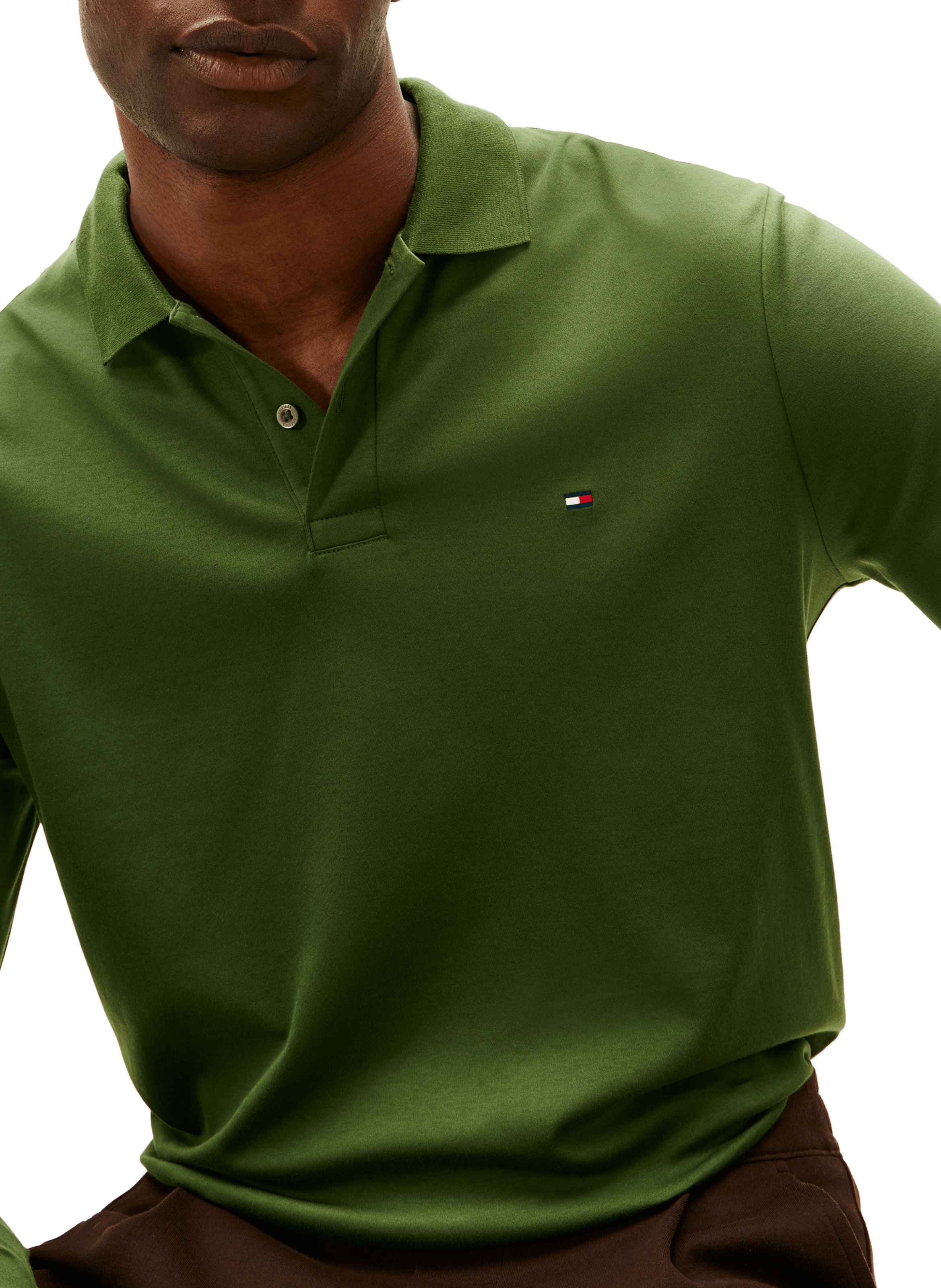 Long sleeve polo shirt TOMMY HILFIGER Green