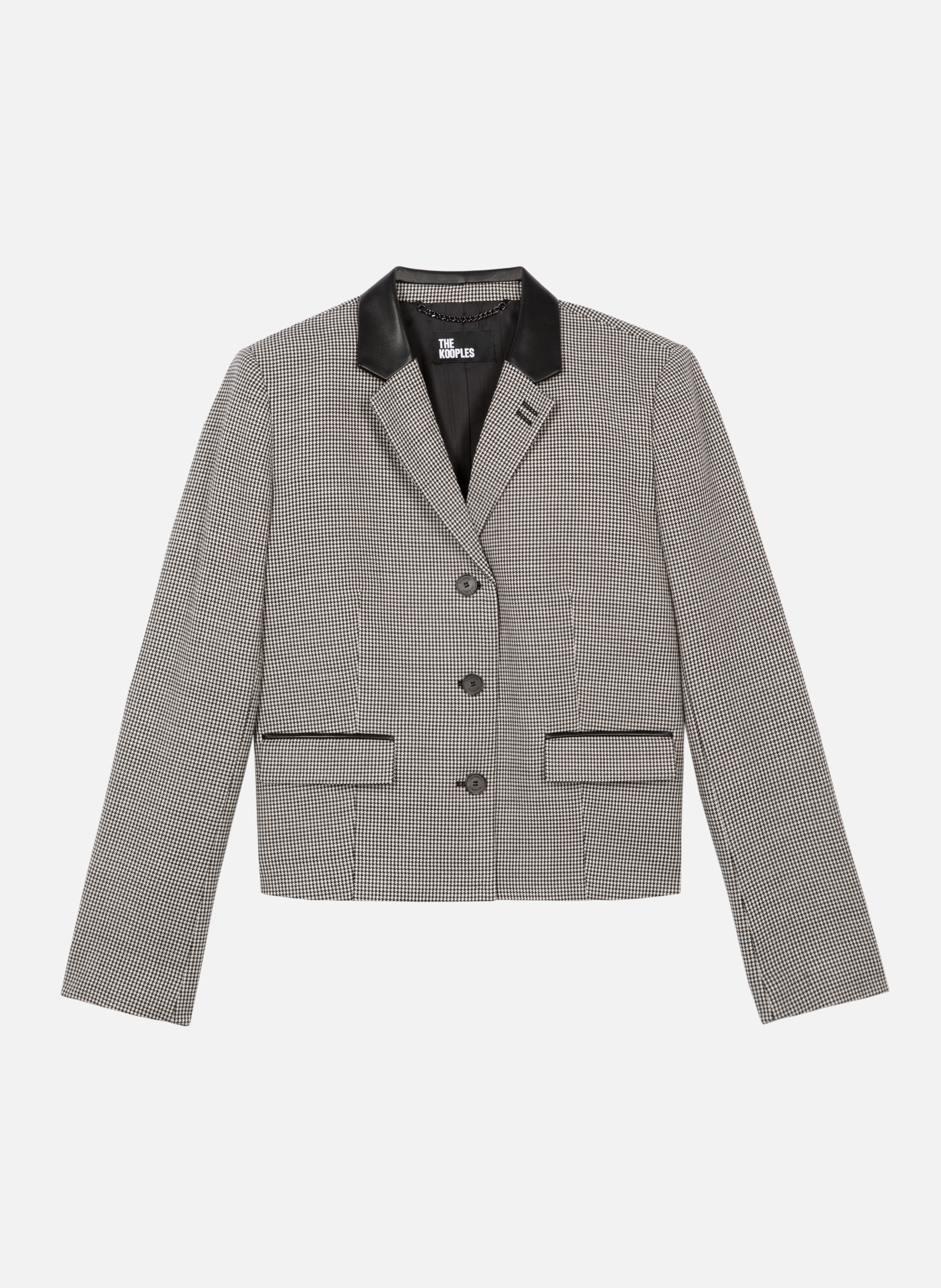 Veste tailleur en pied de poule courte THE KOOPLES Noir