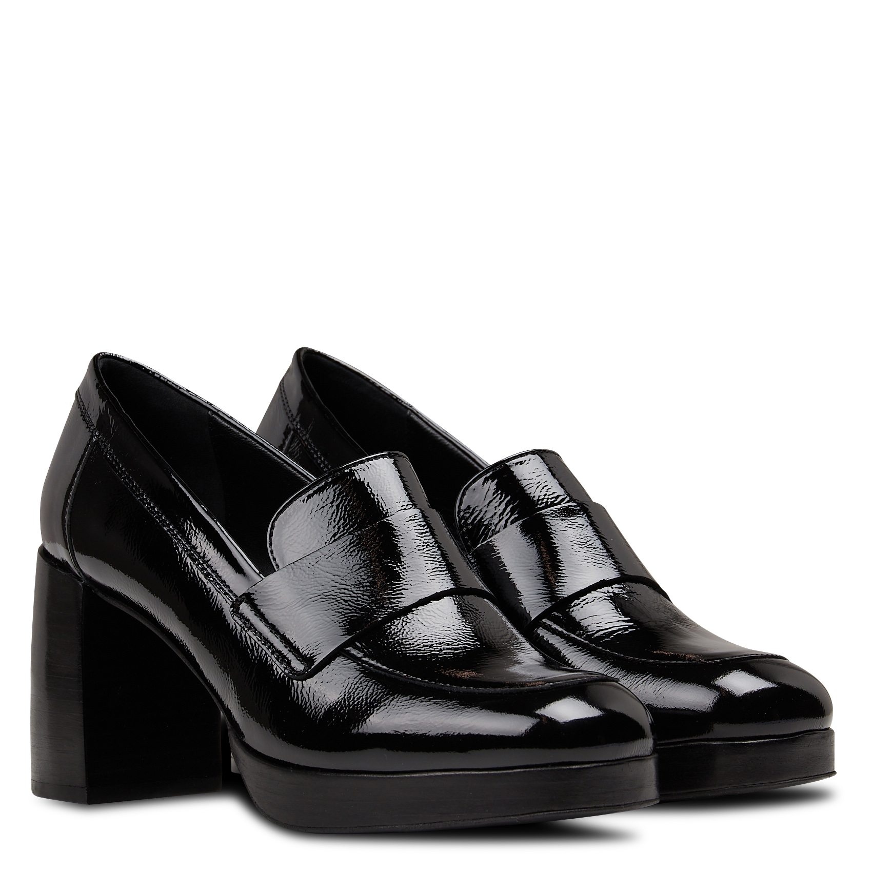 Mocassins en cuir verni violette MAISON 123 Noir