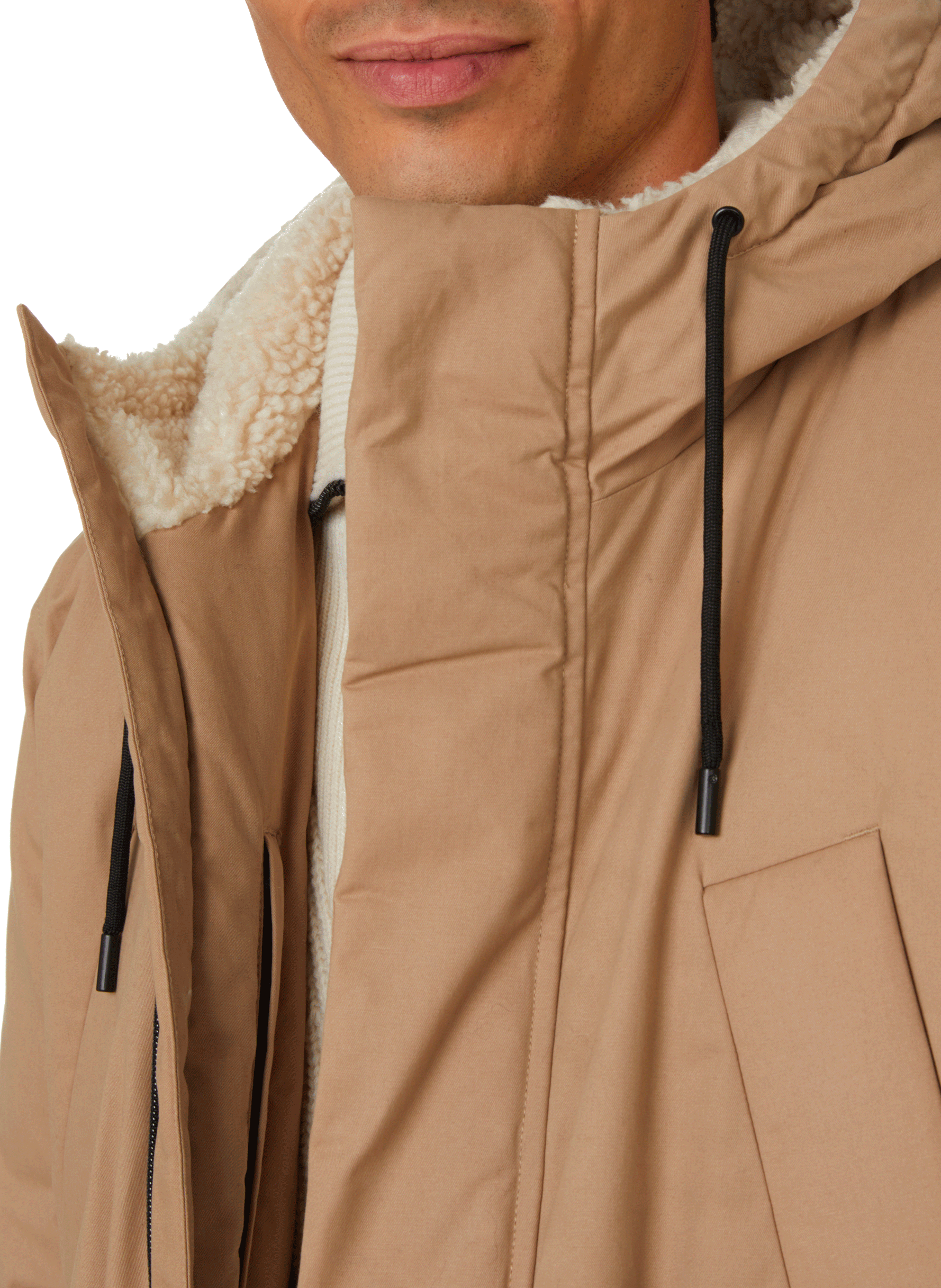 Cotton and shearling parka SAISON 1865 Beige