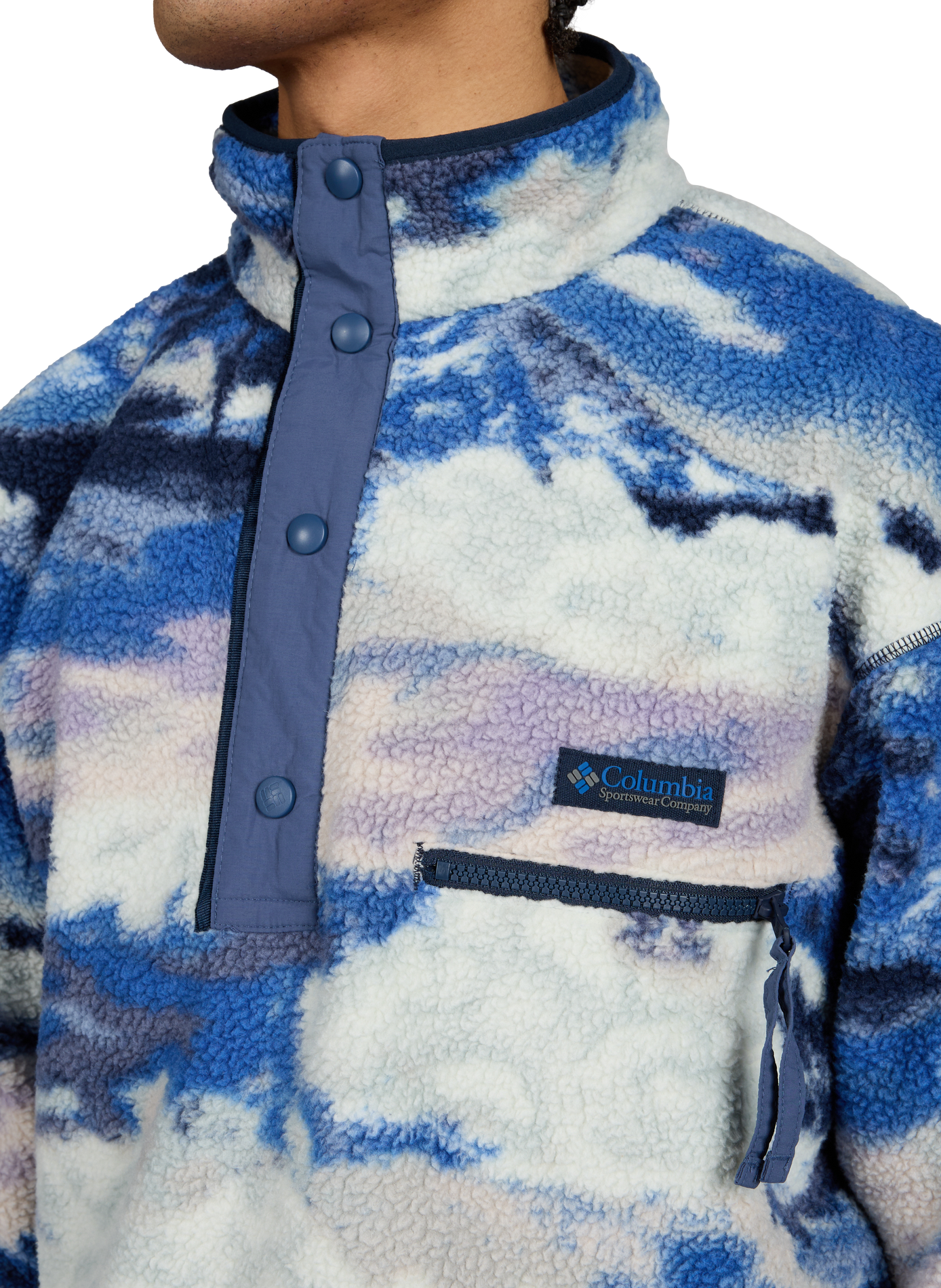 Helvetia printed fleece COLUMBIA Blue