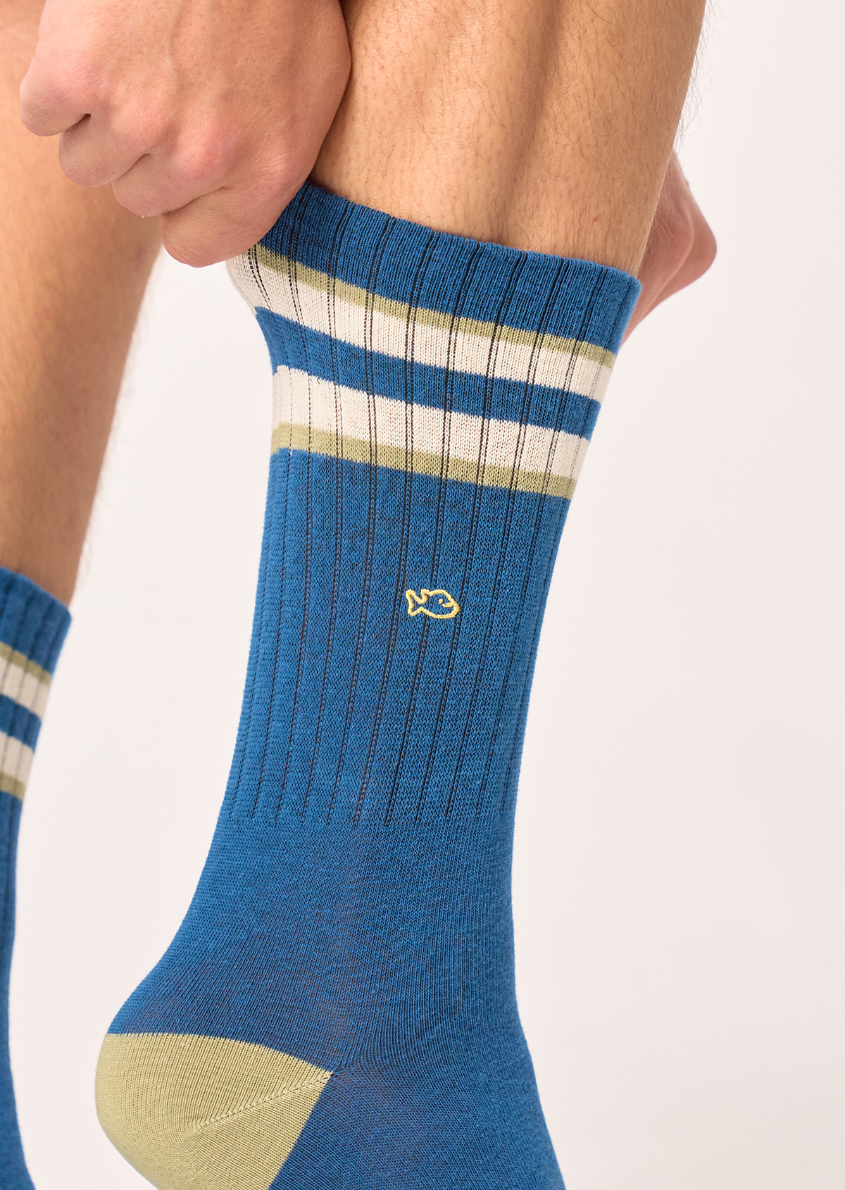 Chaussettes en coton peigné retro BILLYBELT Bleu