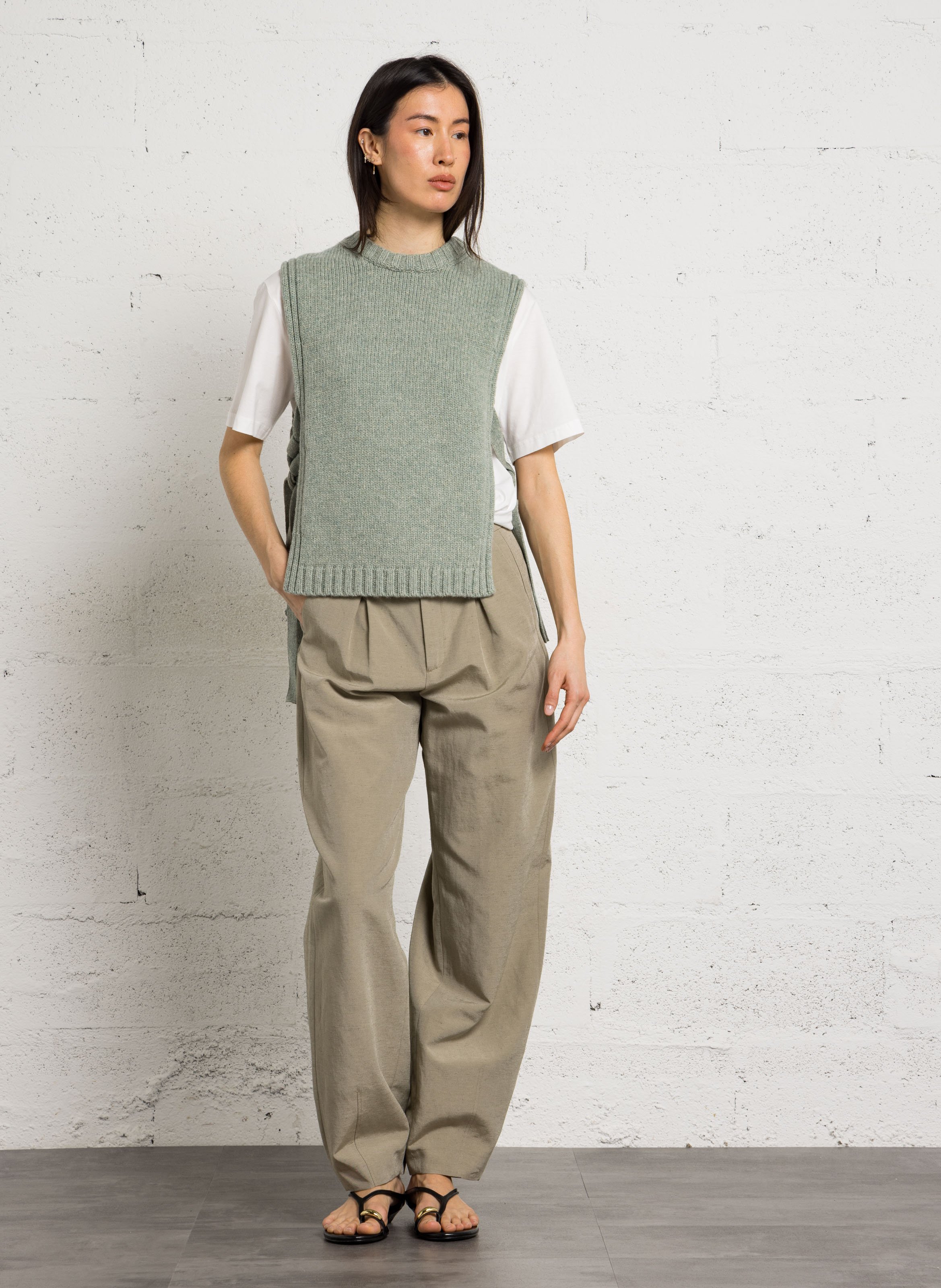 Plastron col rond en laine uzel SOEUR Bleu