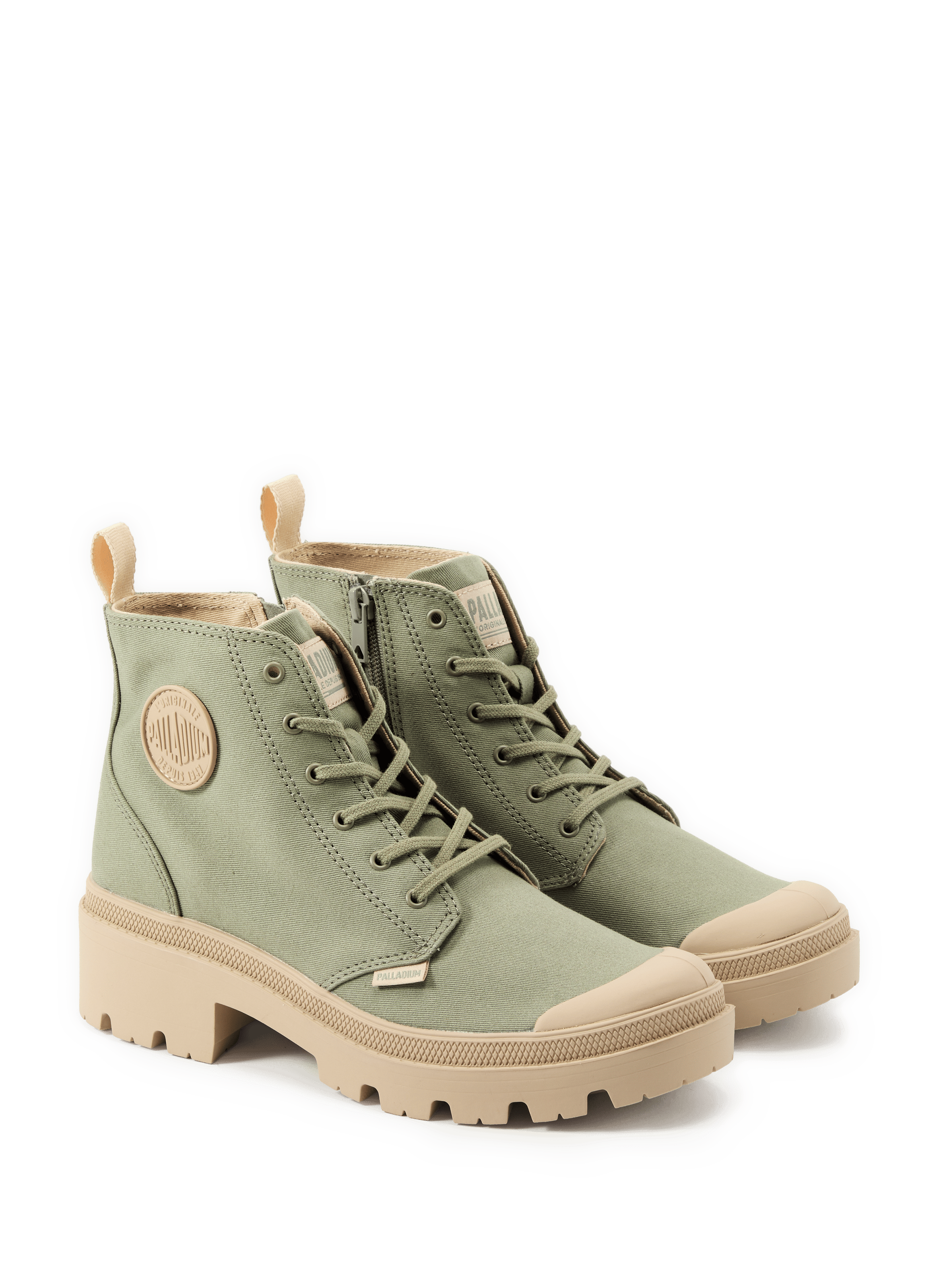 Boots unies en cuir PALLADIUM Kaki