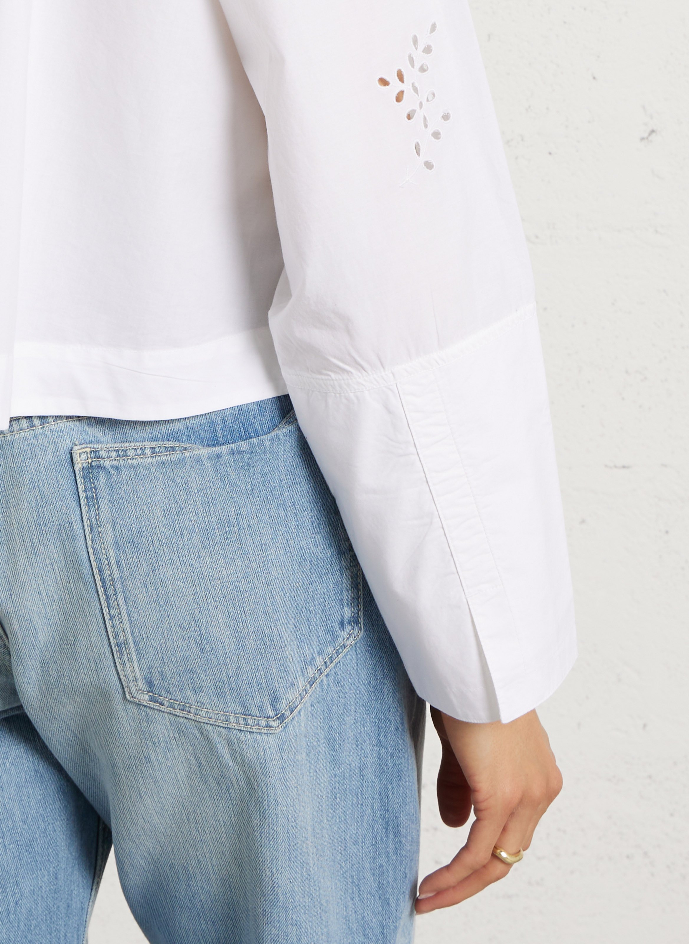 Top col rond en coton hansel SOEUR Blanc