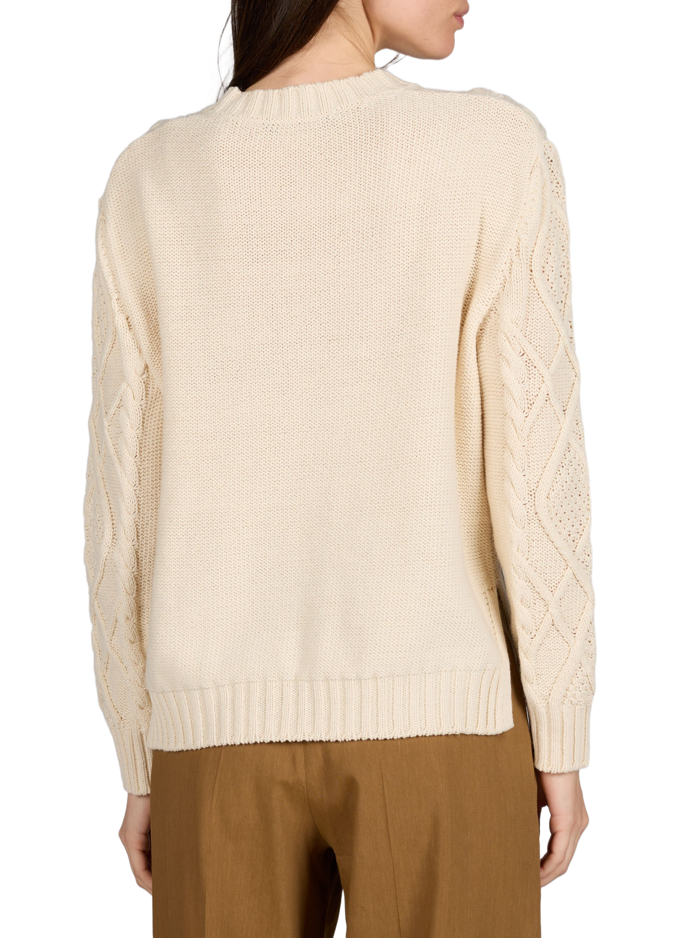 Mixed cotton knit sweater MAX MARA WEEK END Beige