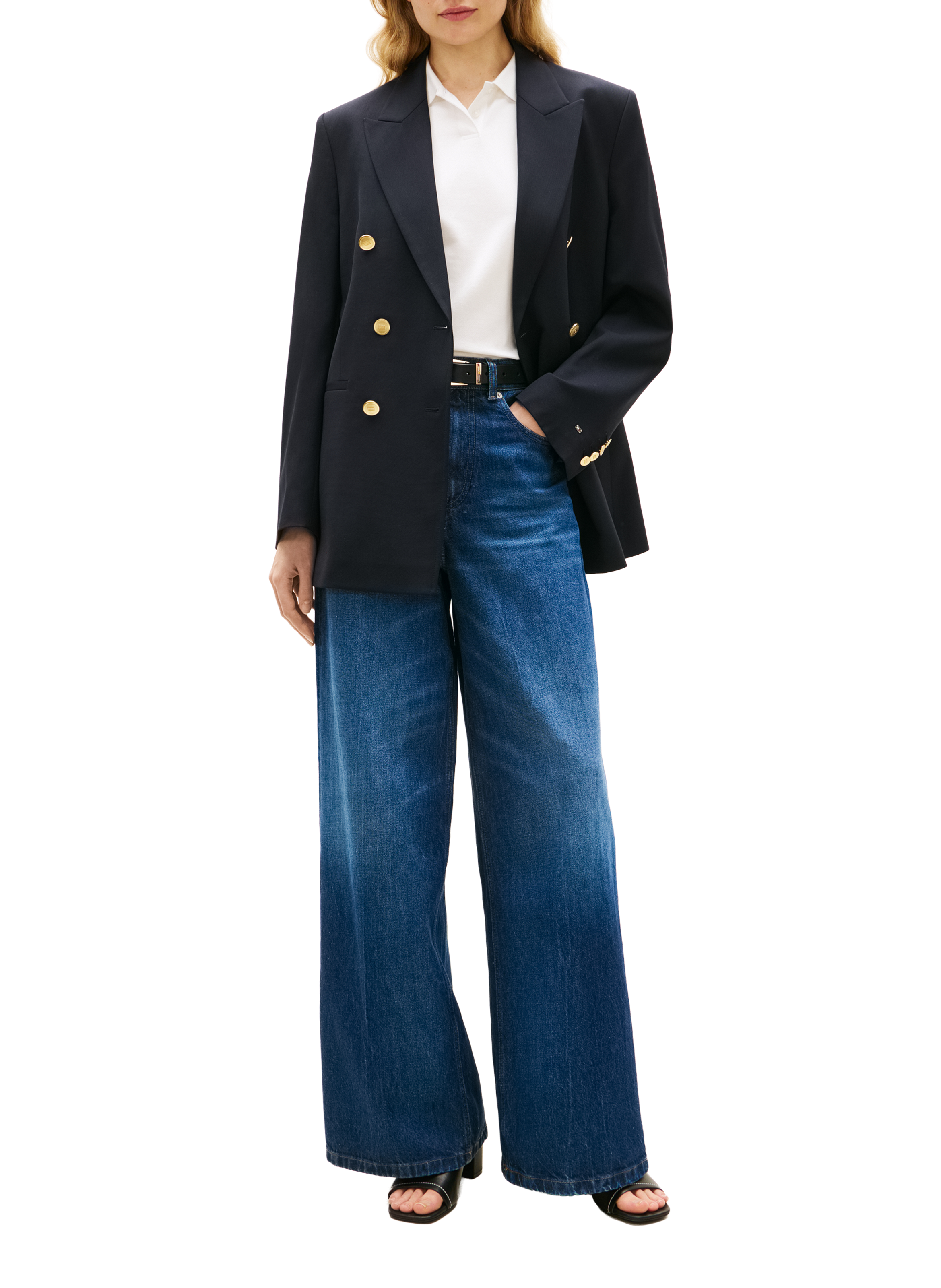 Blazer uni col tailleur TOMMY HILFIGER Bleu