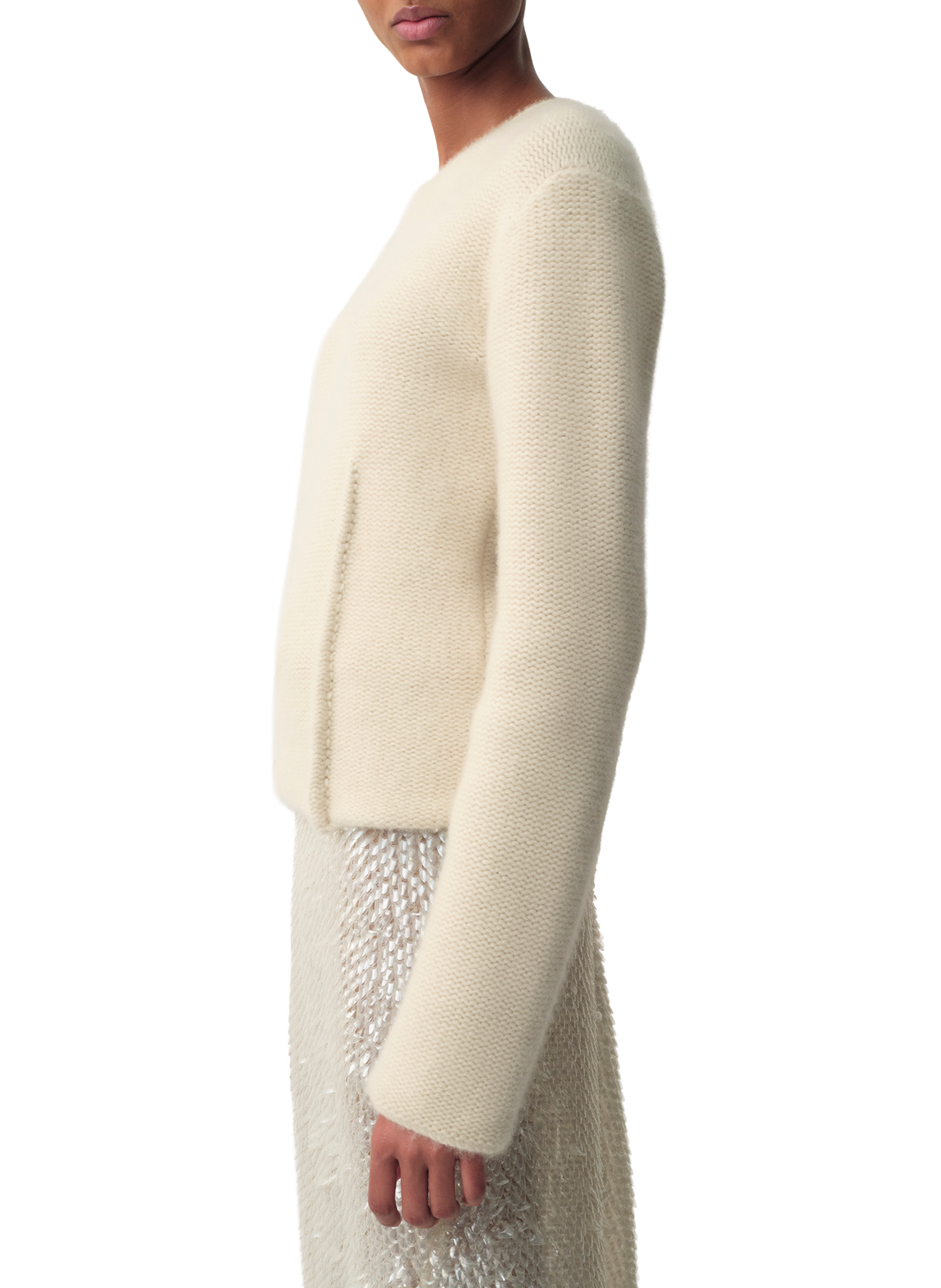 Pull cintré en laine Calvin Klein Collection Beige