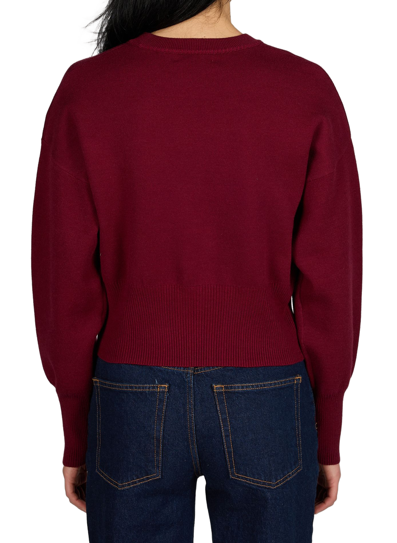 Straight fit cotton blend sweater TOPSHOP Red