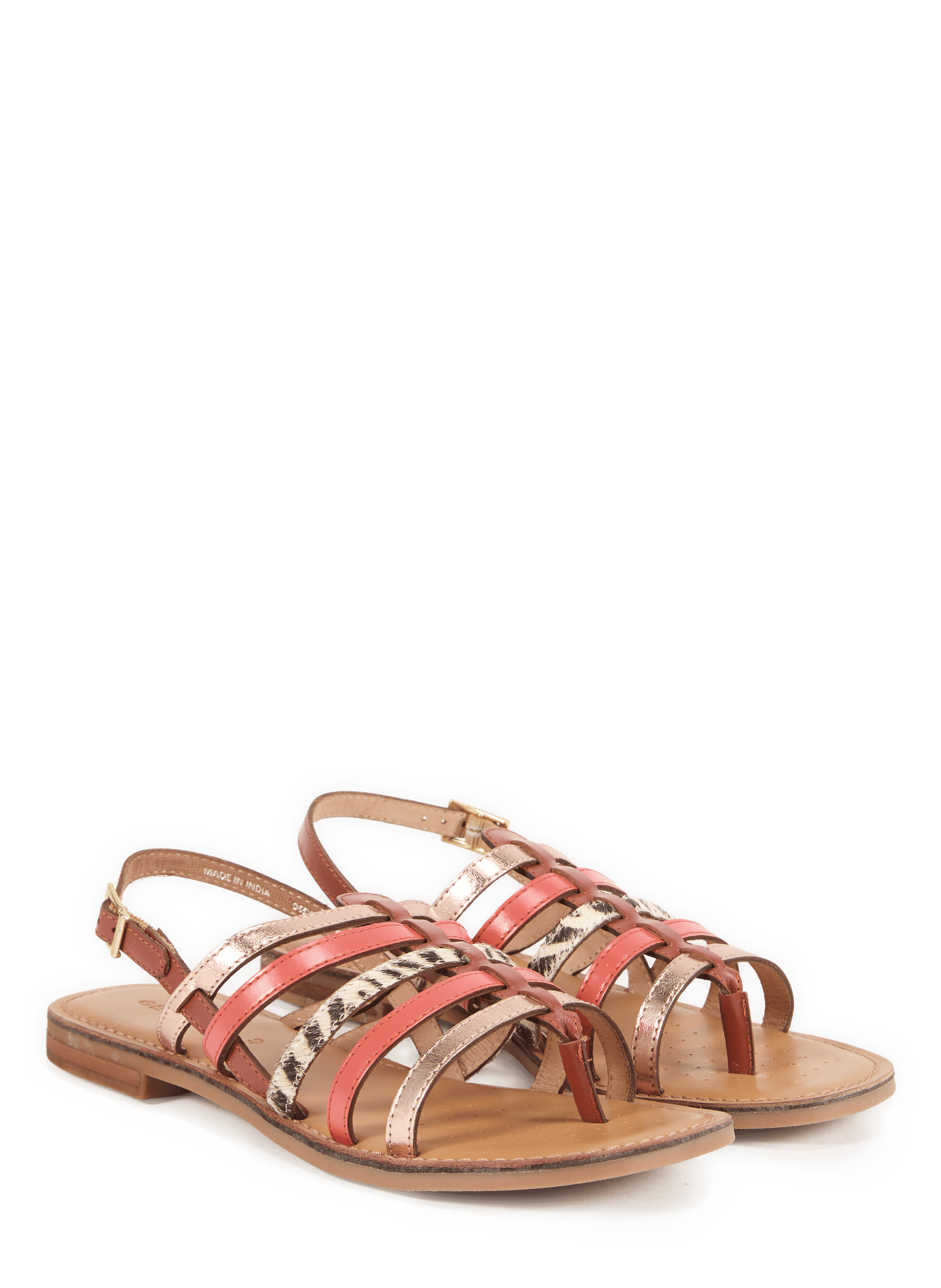 Sandales plates Maddalusia C en cuir GEOX Multicolore