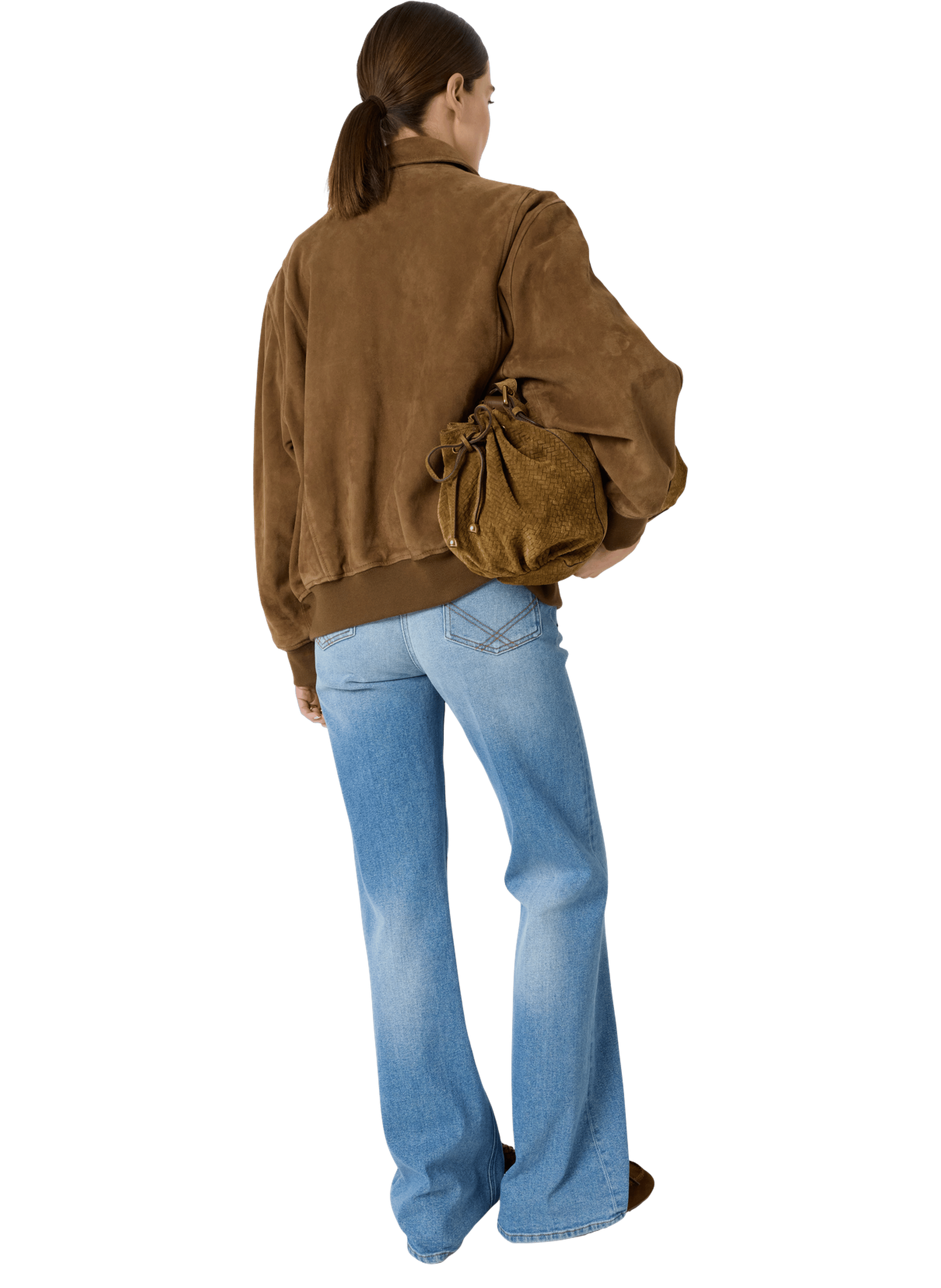 Blouson en cuir velours GERARD DAREL Marron