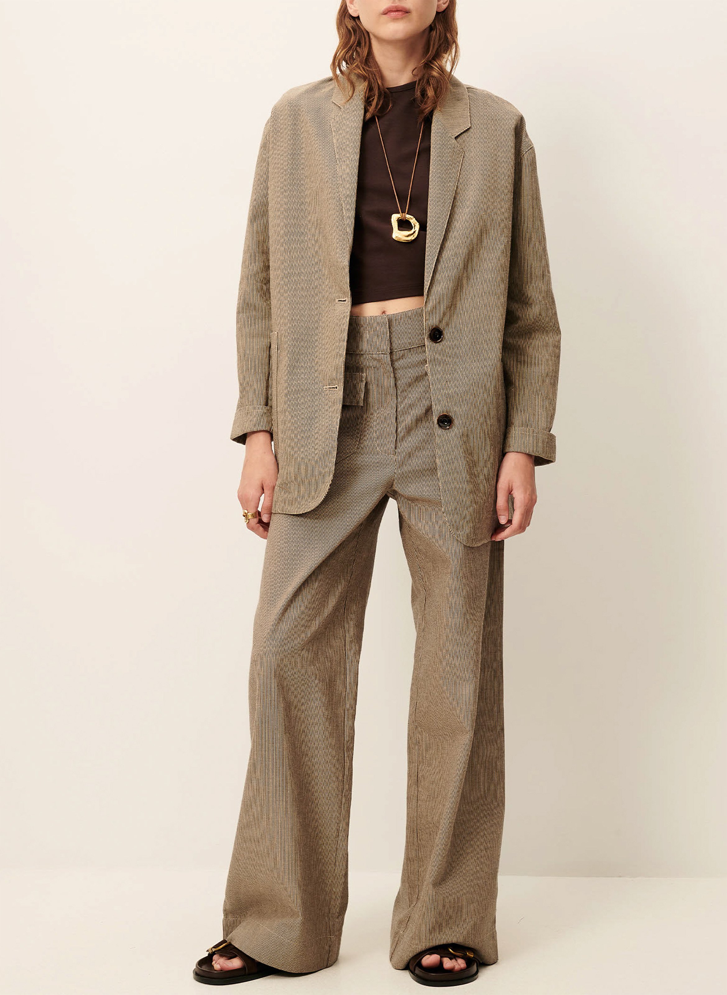 Pantalon large en coton manhaboo SESSUN Beige