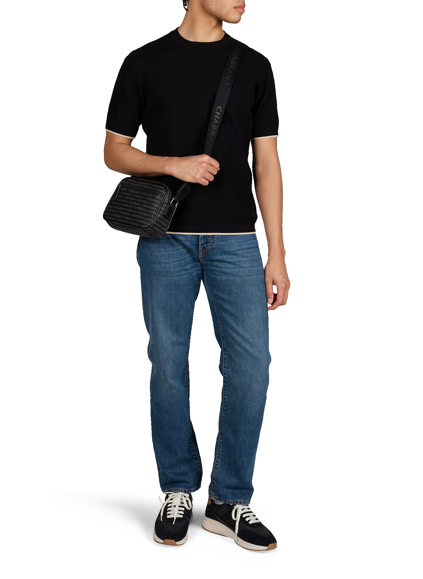 Round neck piqué cotton t-shirt EMPORIO ARMANI Blue