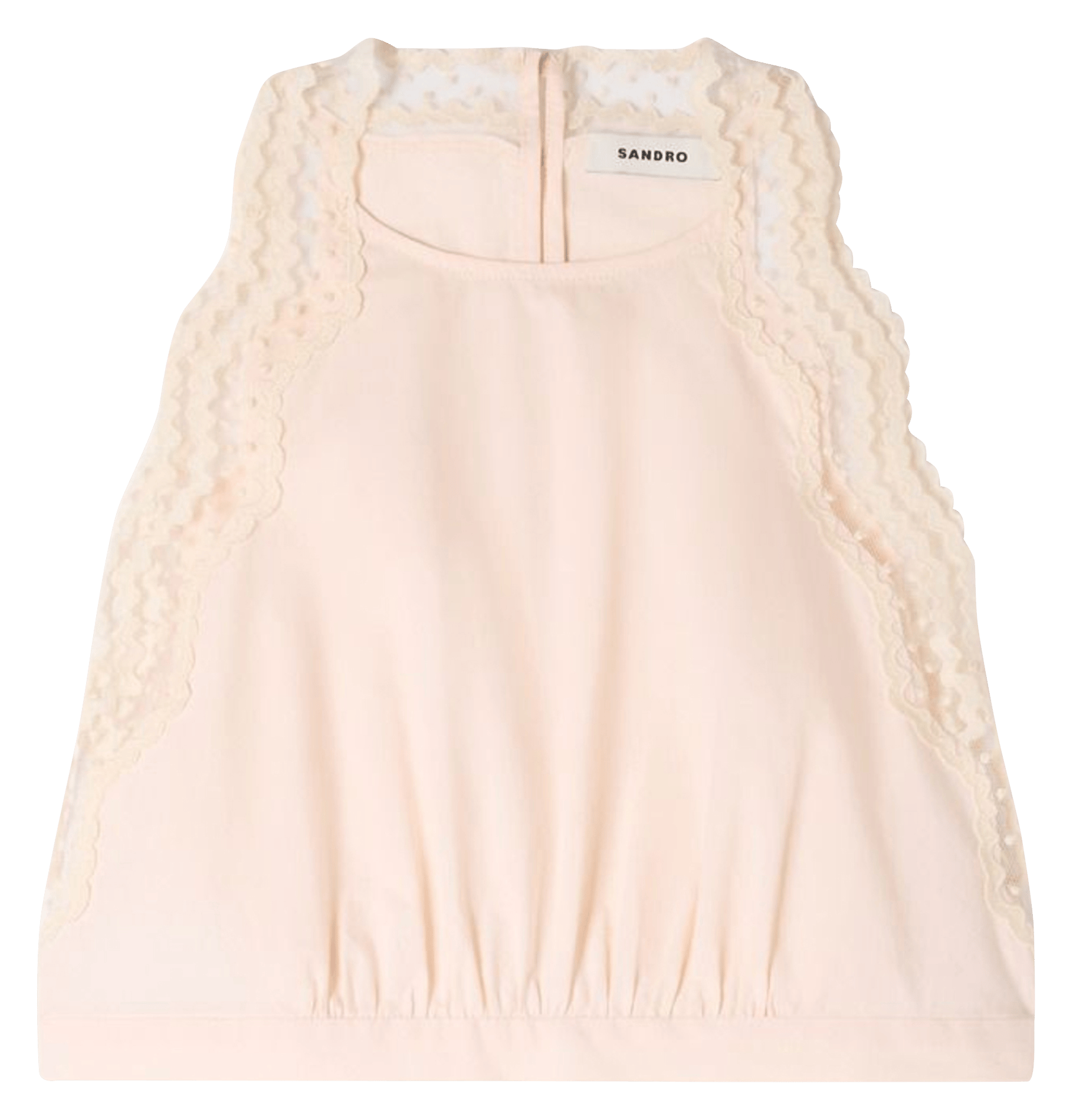 Top col rond en coton SANDRO Rose