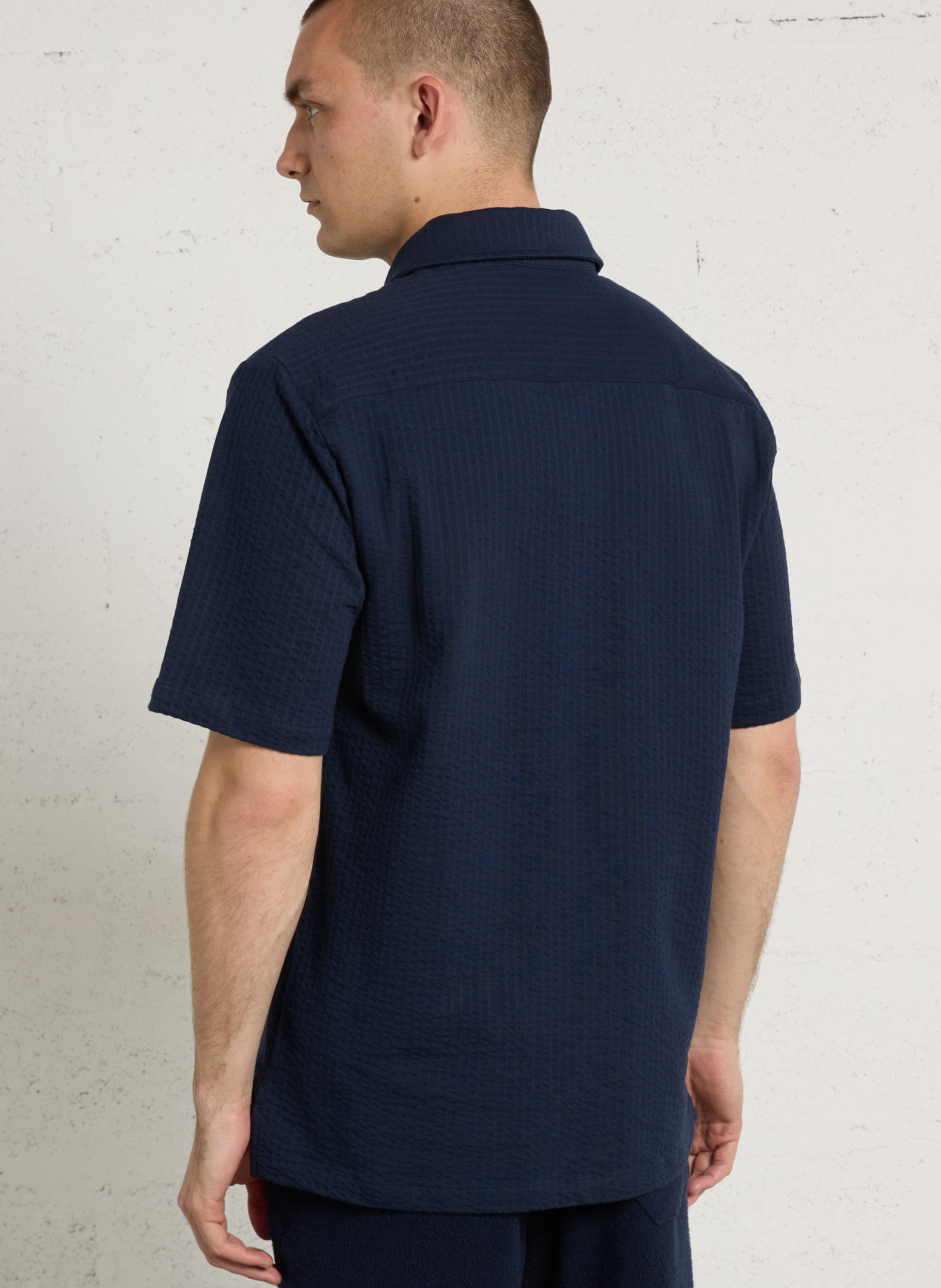 Chemise droite col classique en coton ARMOR-LUX Bleu