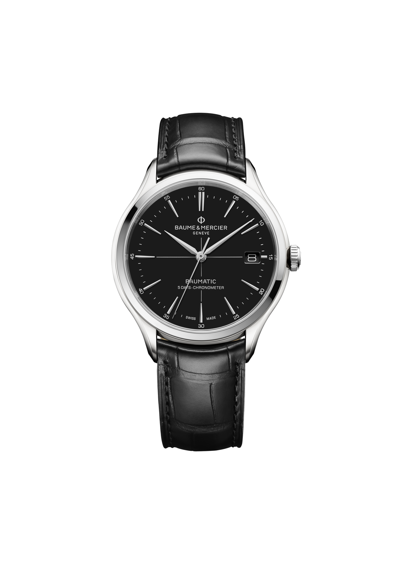 Montre automatique Clifton en cuir BAUME & MERCIER Noir