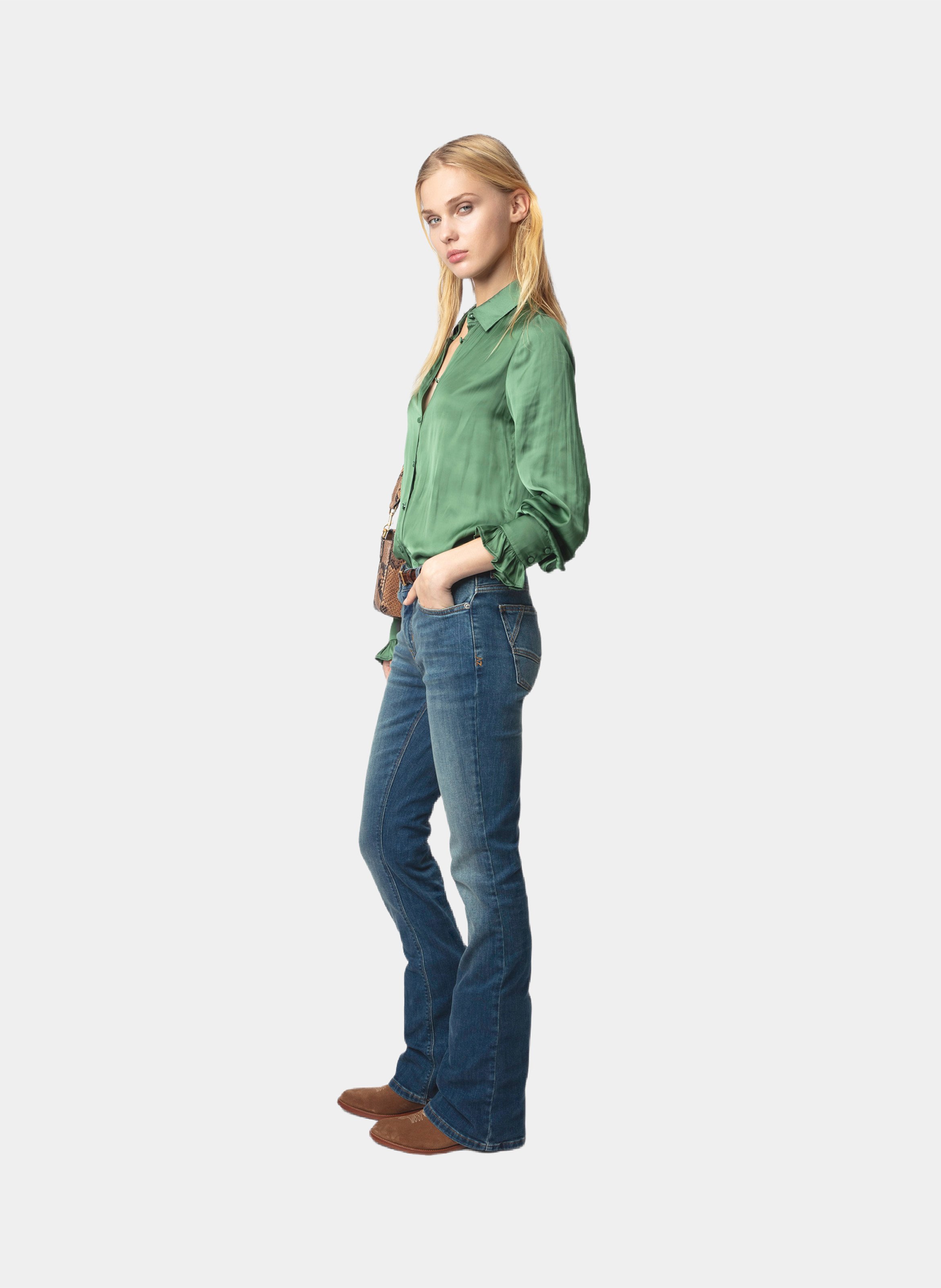 Chemise droite satinée thely ZADIG&VOLTAIRE Vert