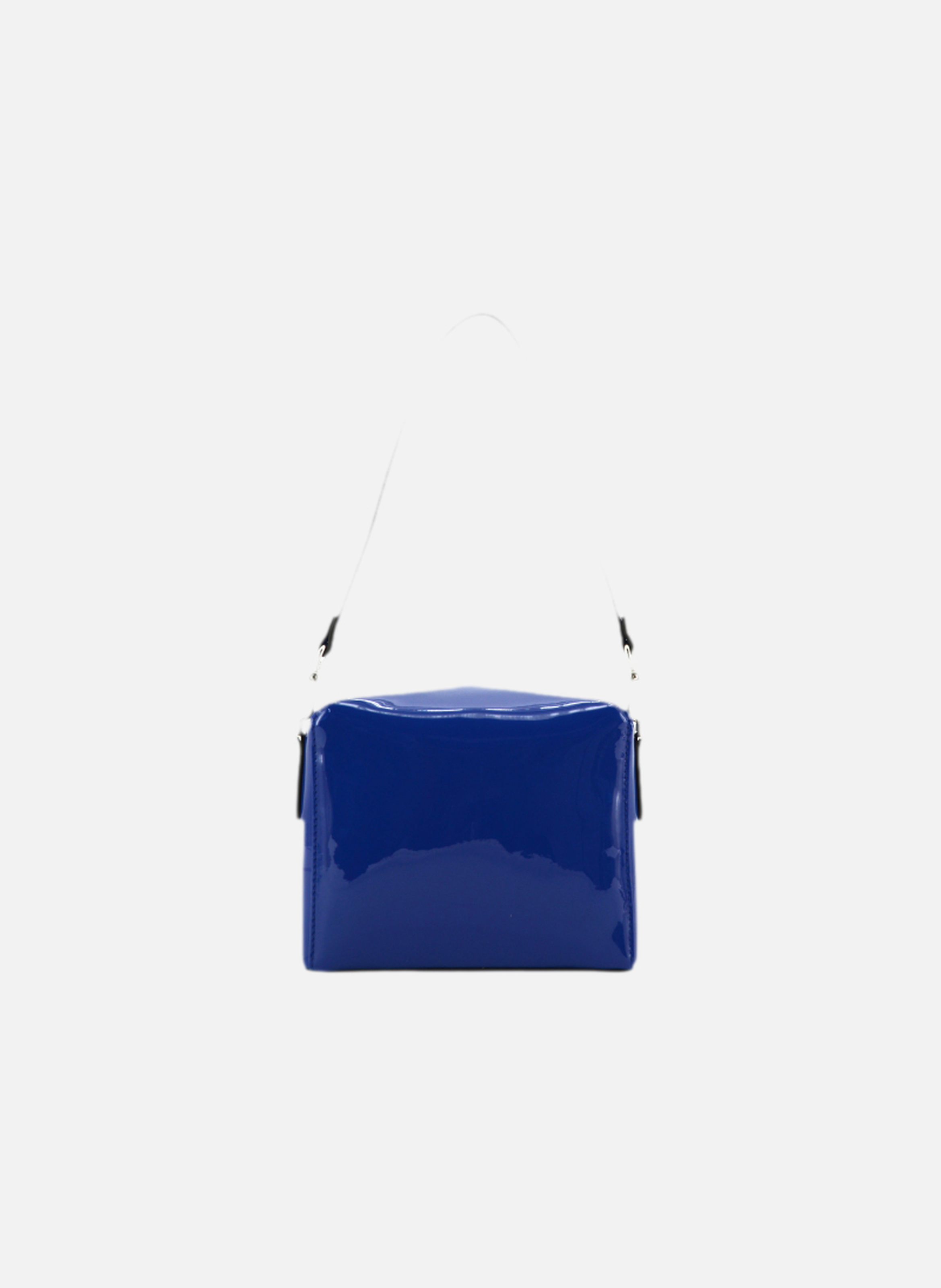 Cassetta vernis | sac porté épaule en cuir de vachette  Bleu