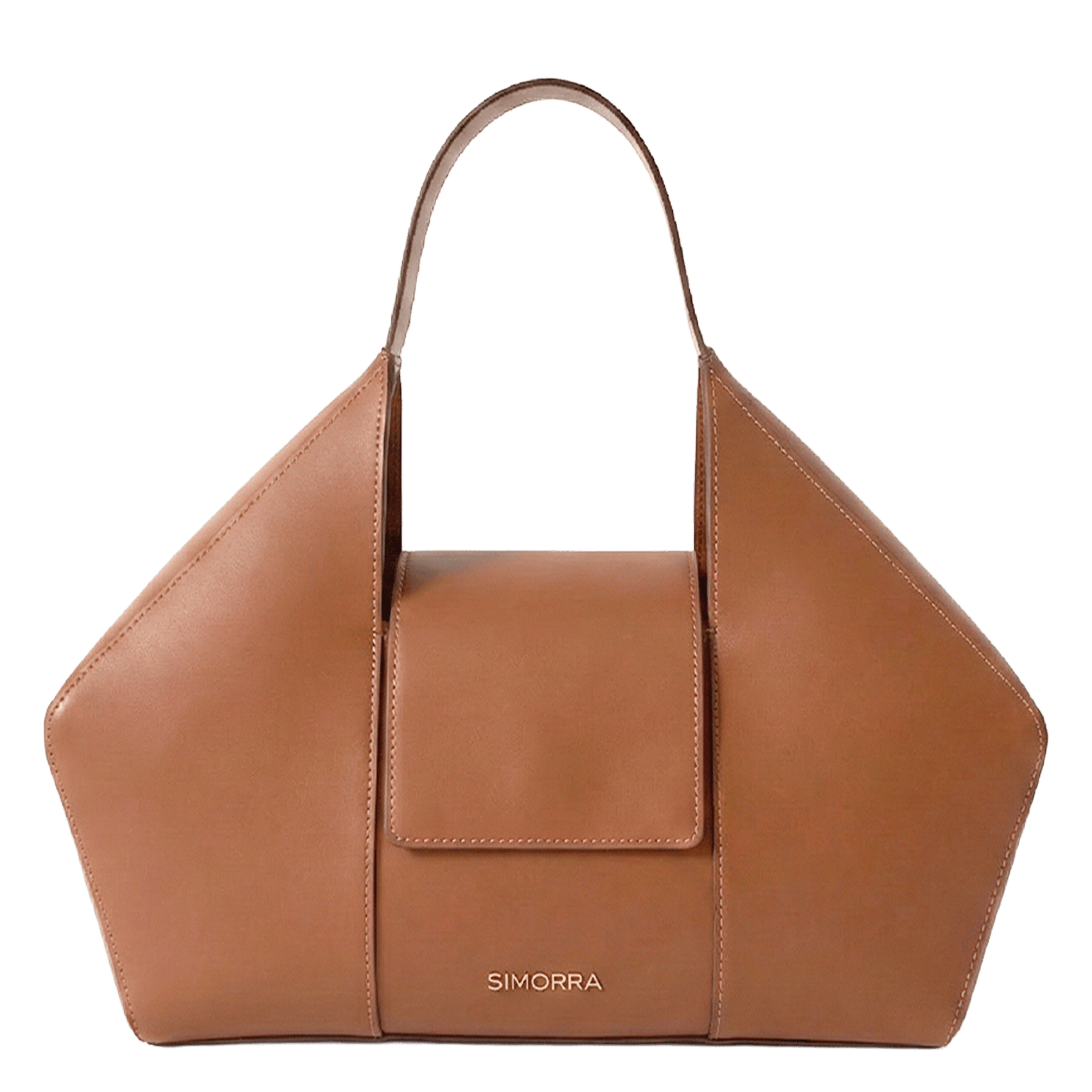Sac cabas en cuir fractal SIMORRA Marron