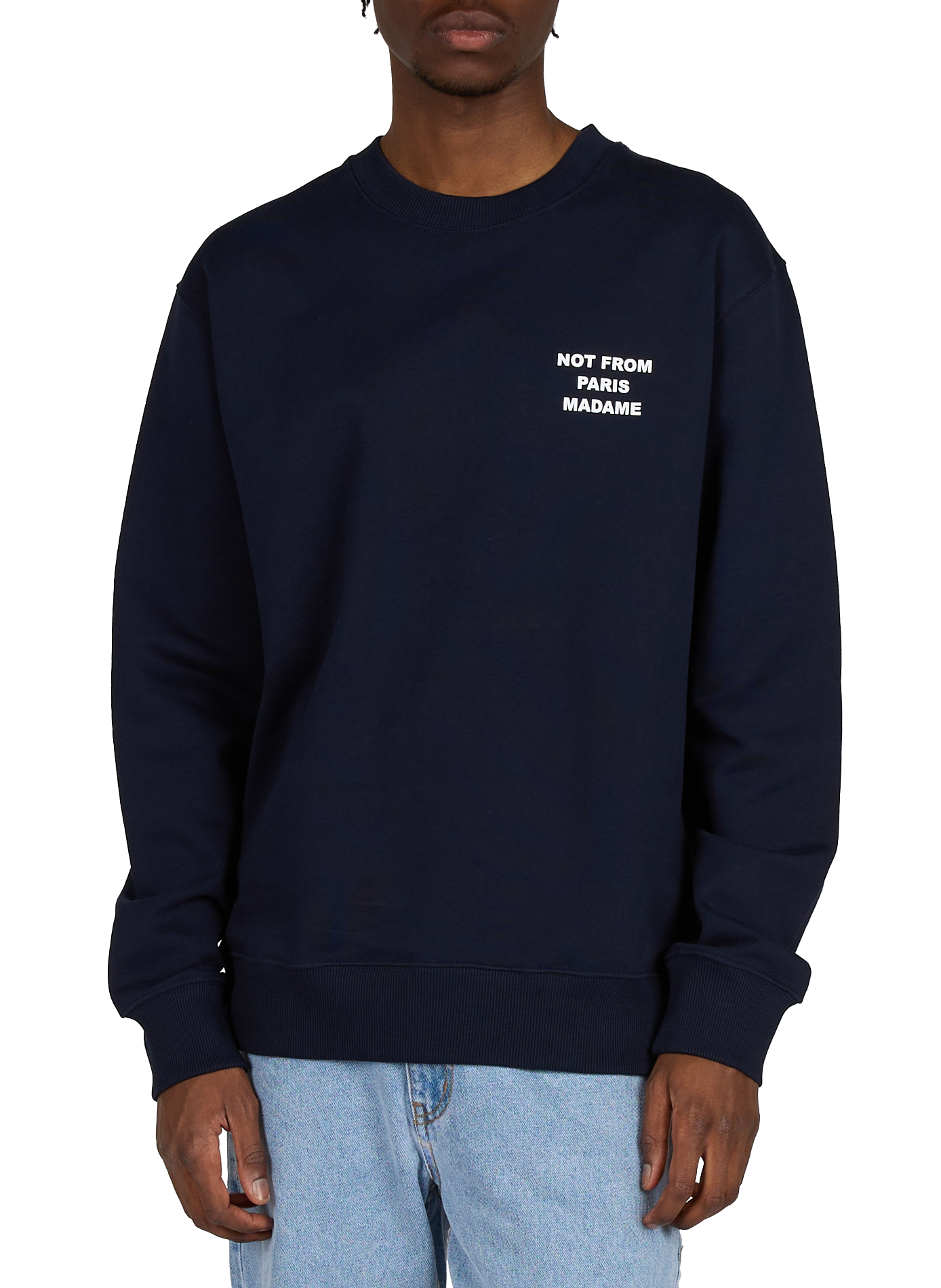 Slogan cotton sweatshirt DROLE DE MONSIEUR Blue