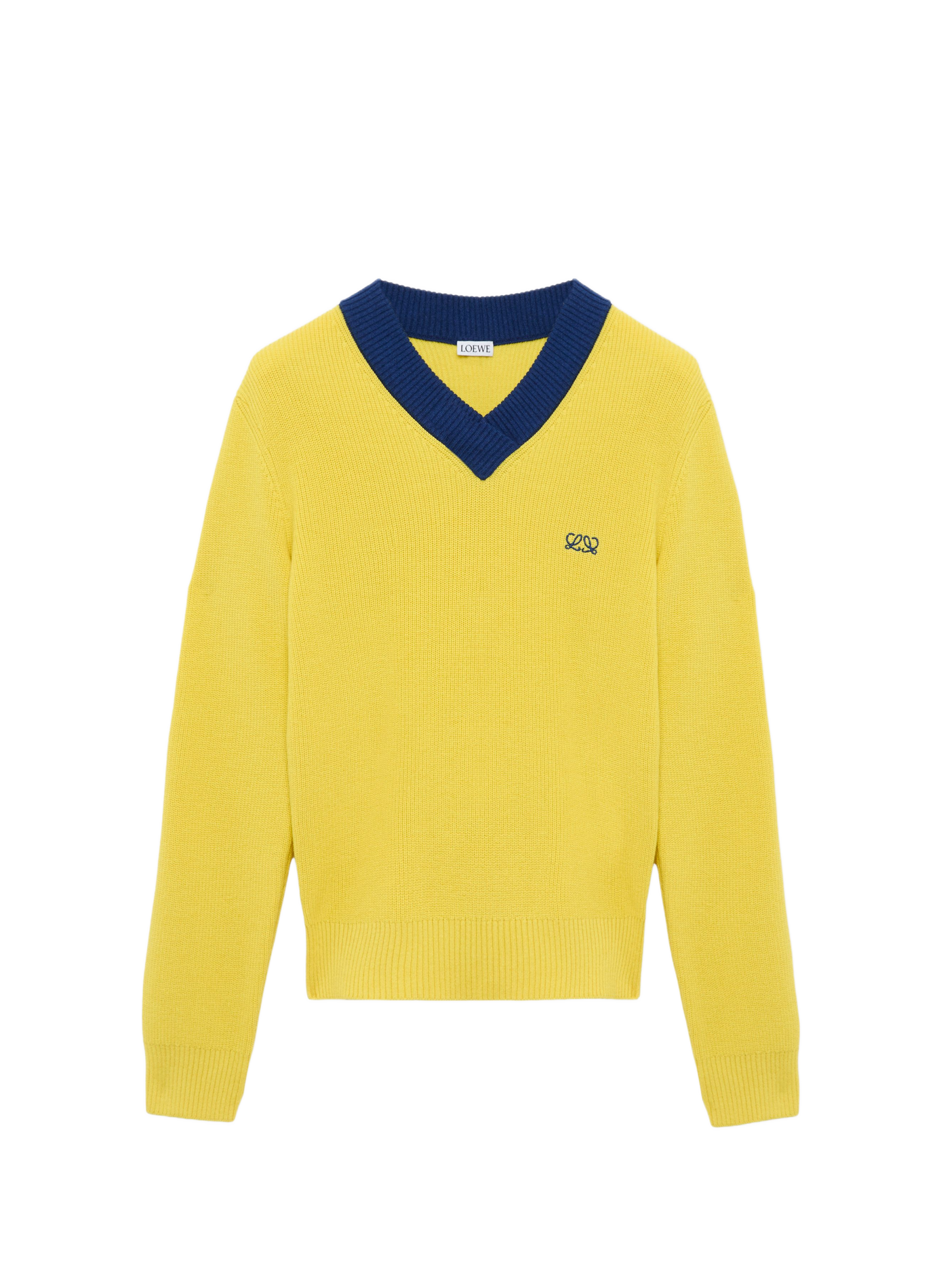 Jersey de punto ligero con textura de algodón y lana LOEWE Amarillo