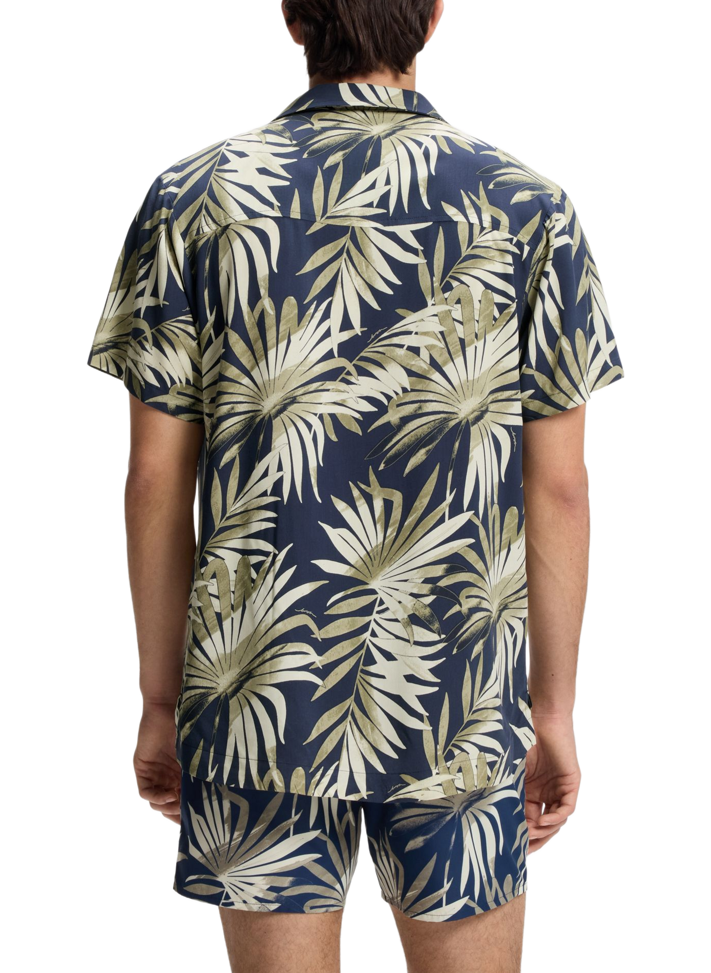 Chemise à col cubain manches courtes à motif floral HUGO BOSS Multicolore