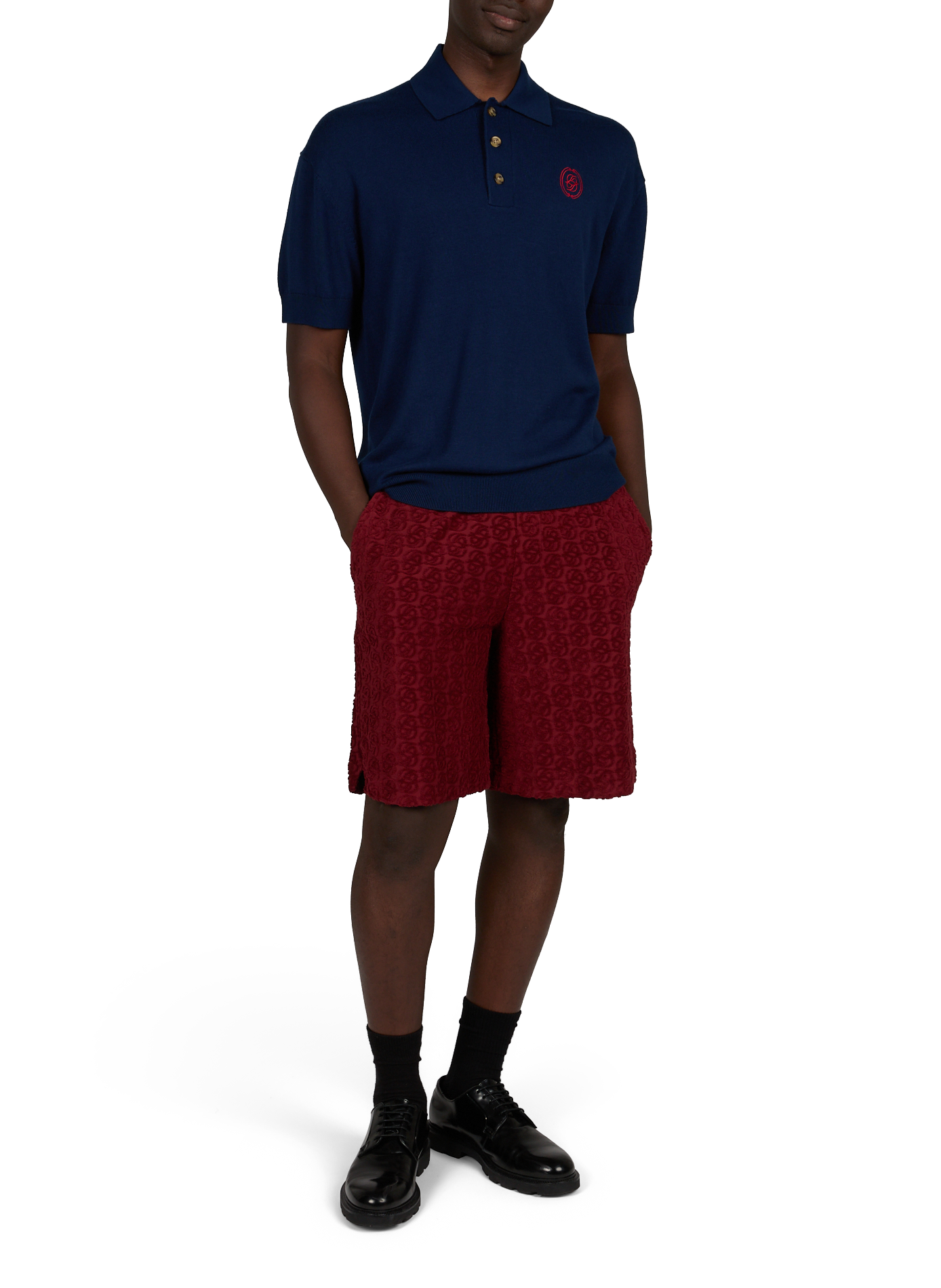 Straight knit polo DROLE DE MONSIEUR Blue