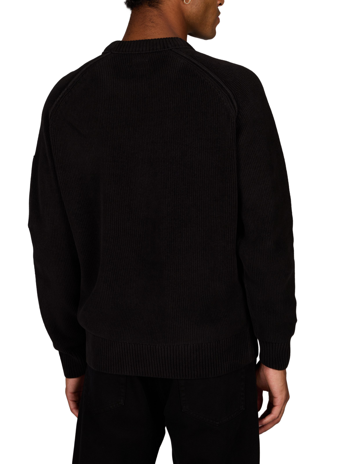 Pull côtelé à lentille signature en coton CP COMPANY Noir