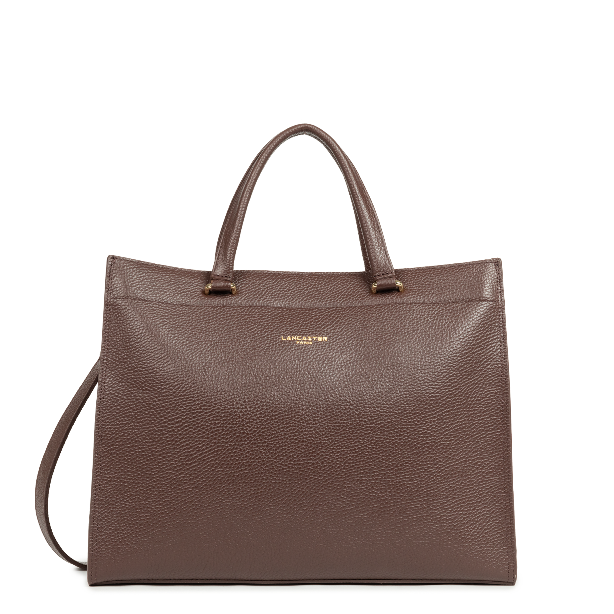 Grand sac cabas main - foulonné double daily  Marron - in - or pâle