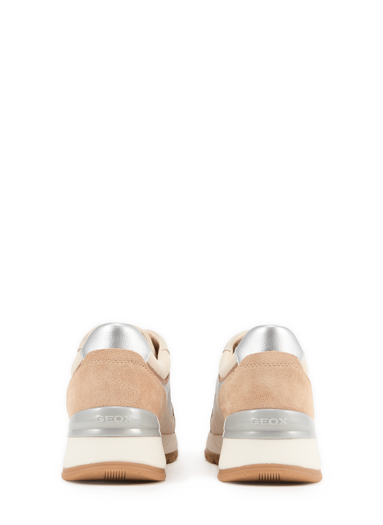 Mixed leather low-top sneakers GEOX Multicolour