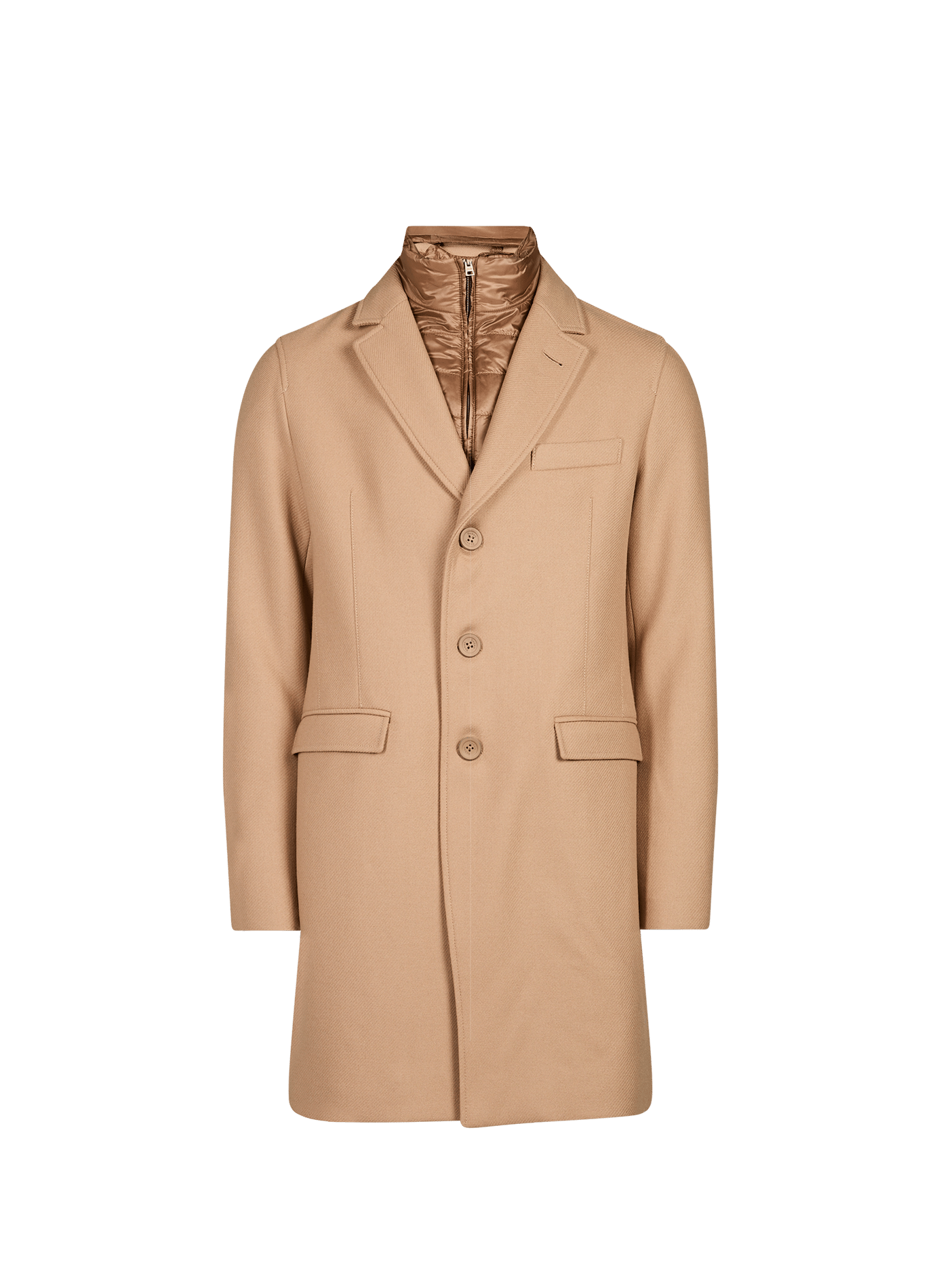 Coat with blended wool lining HERNO Brown