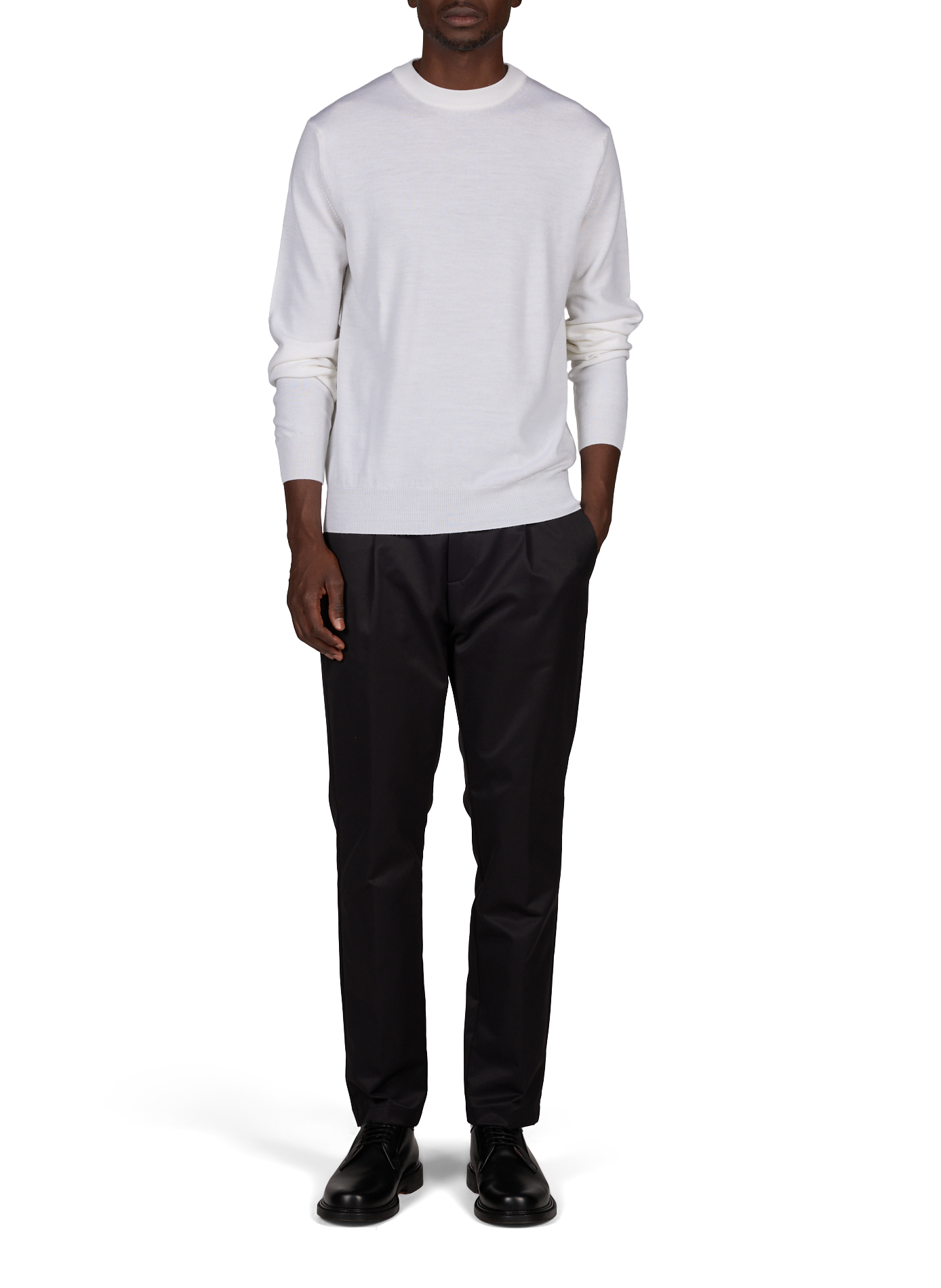 Straight leg knit wool pants AURELIEN Beige