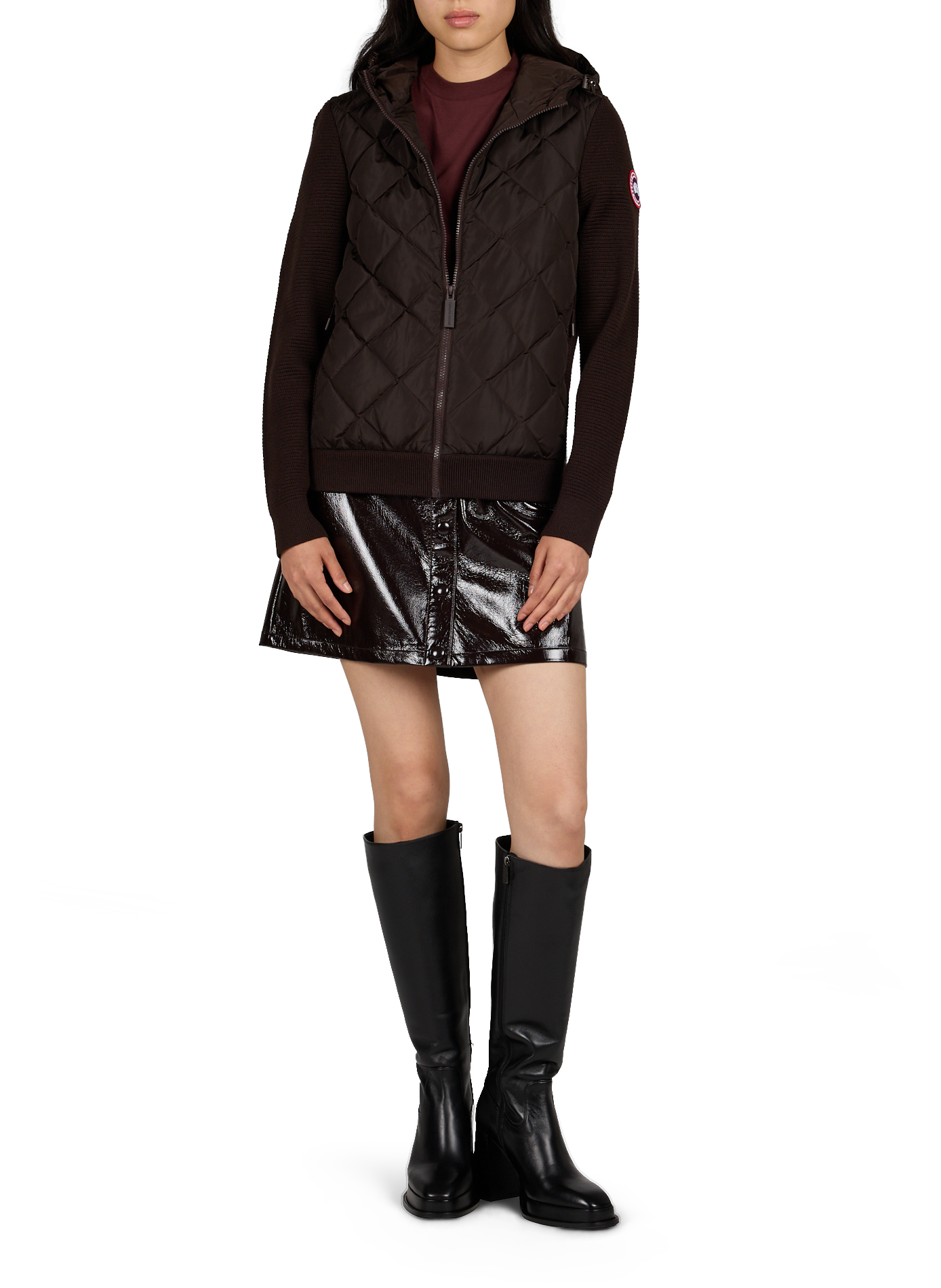 Two-material wool jacket CANADA GOOSE Brown