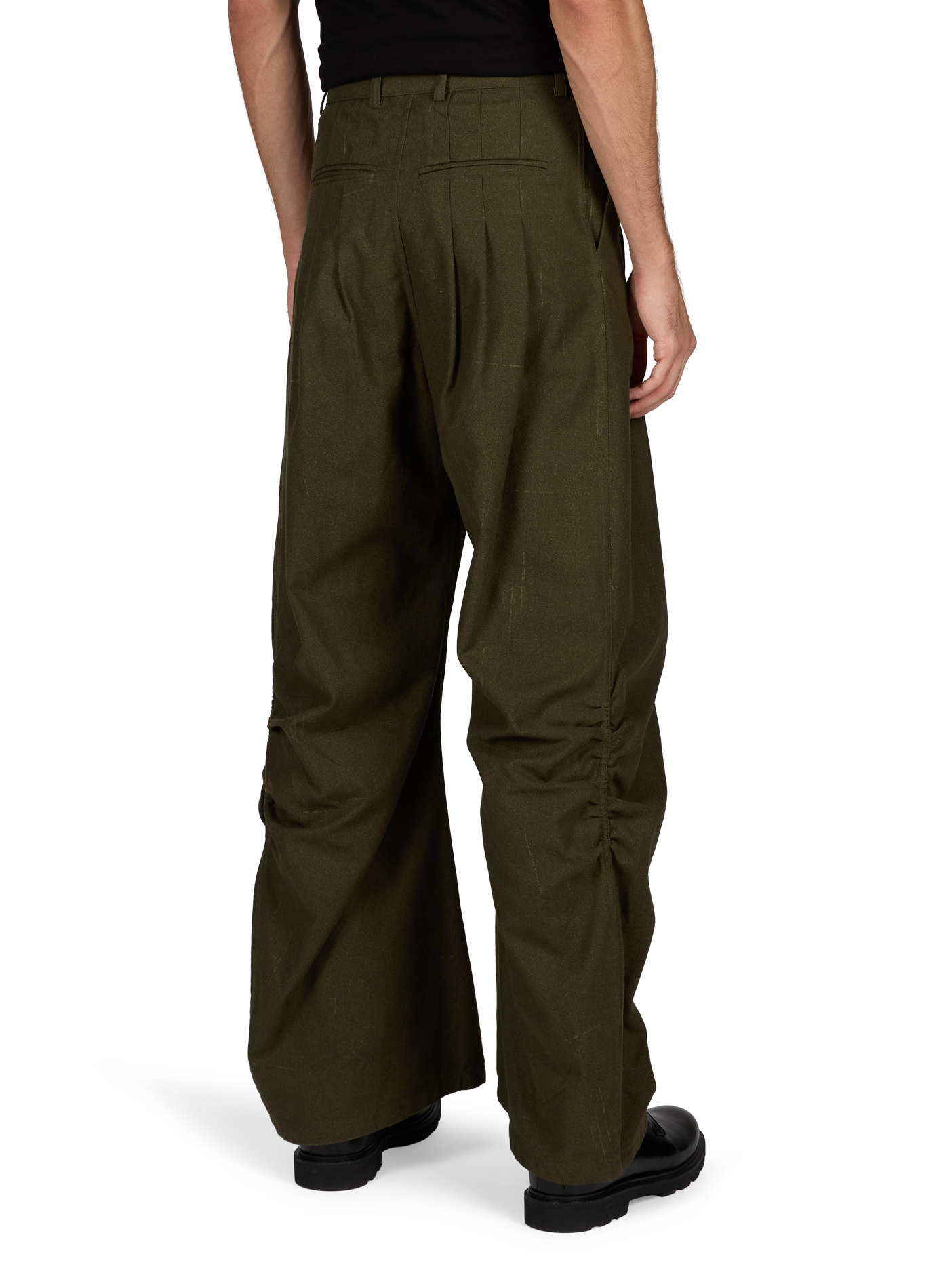 Plain wide-leg trousers with gathers RENÈ Green
