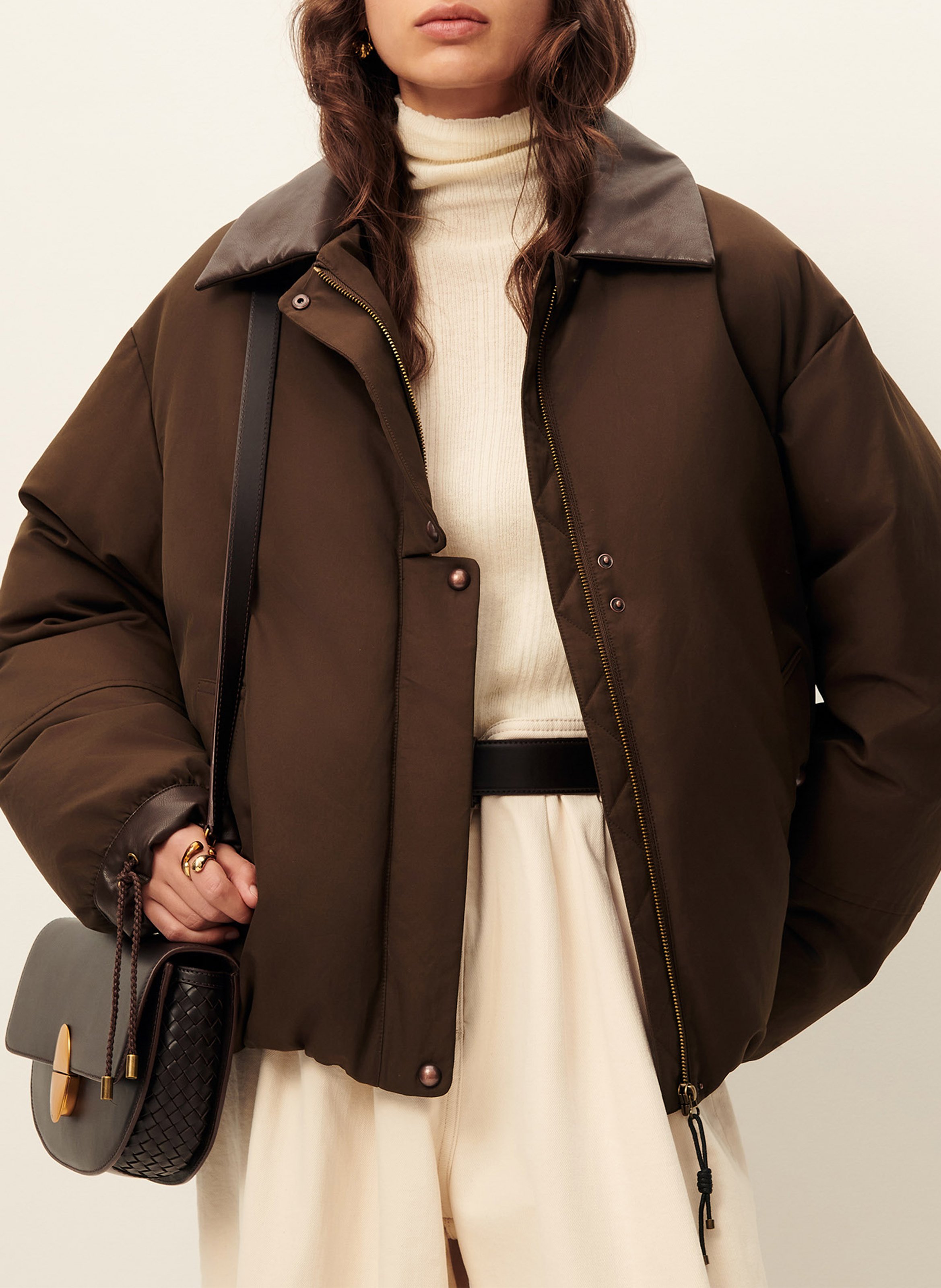 Manteau ample zippé uni livingcold SESSUN Kaki