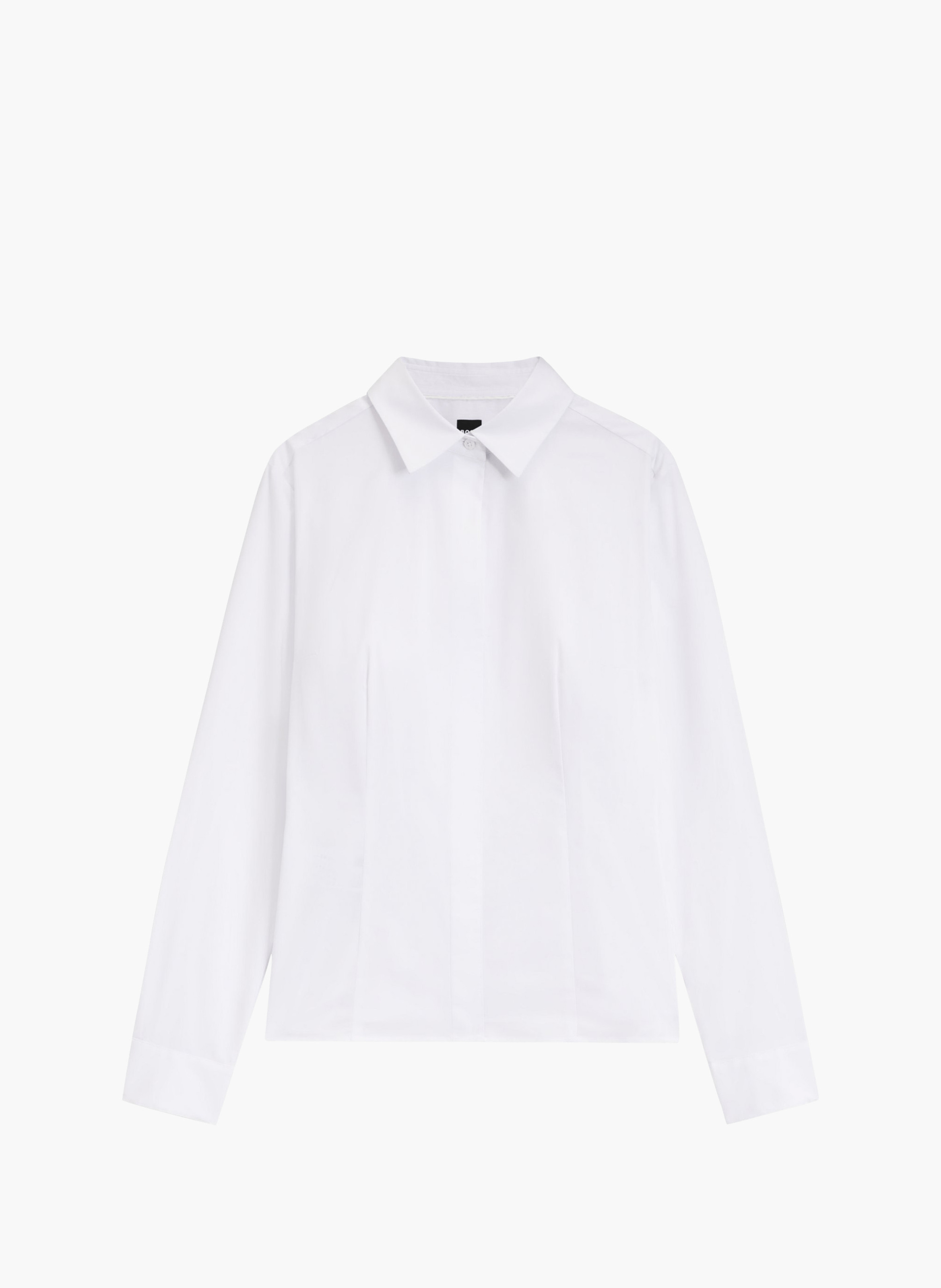 Chemise col classique en coton mélangé BOSS Blanc