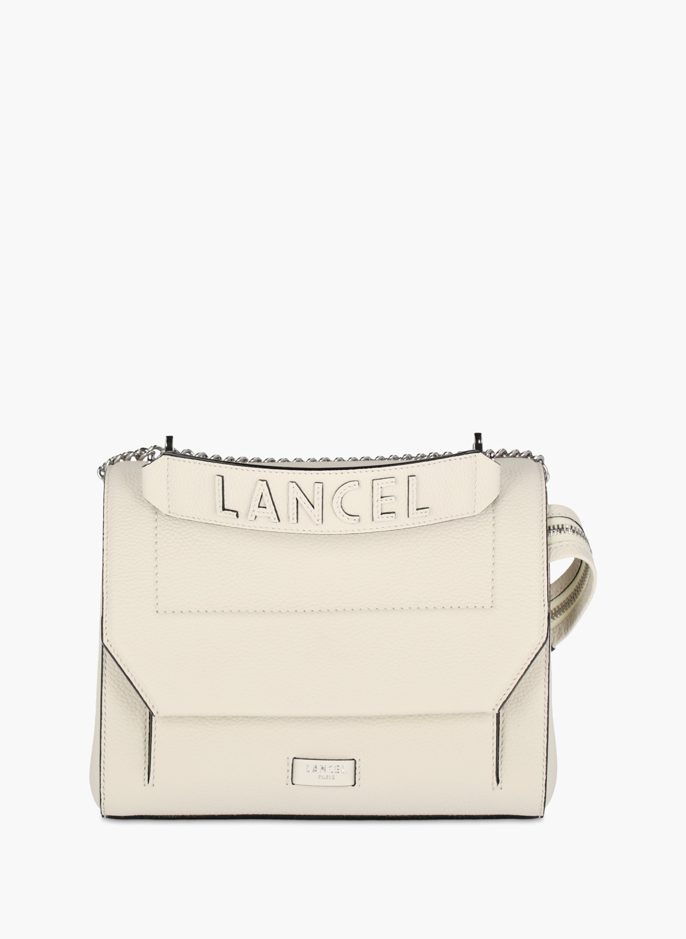 Sac rabat m ninon de lancel en cuir LANCEL Blanc
