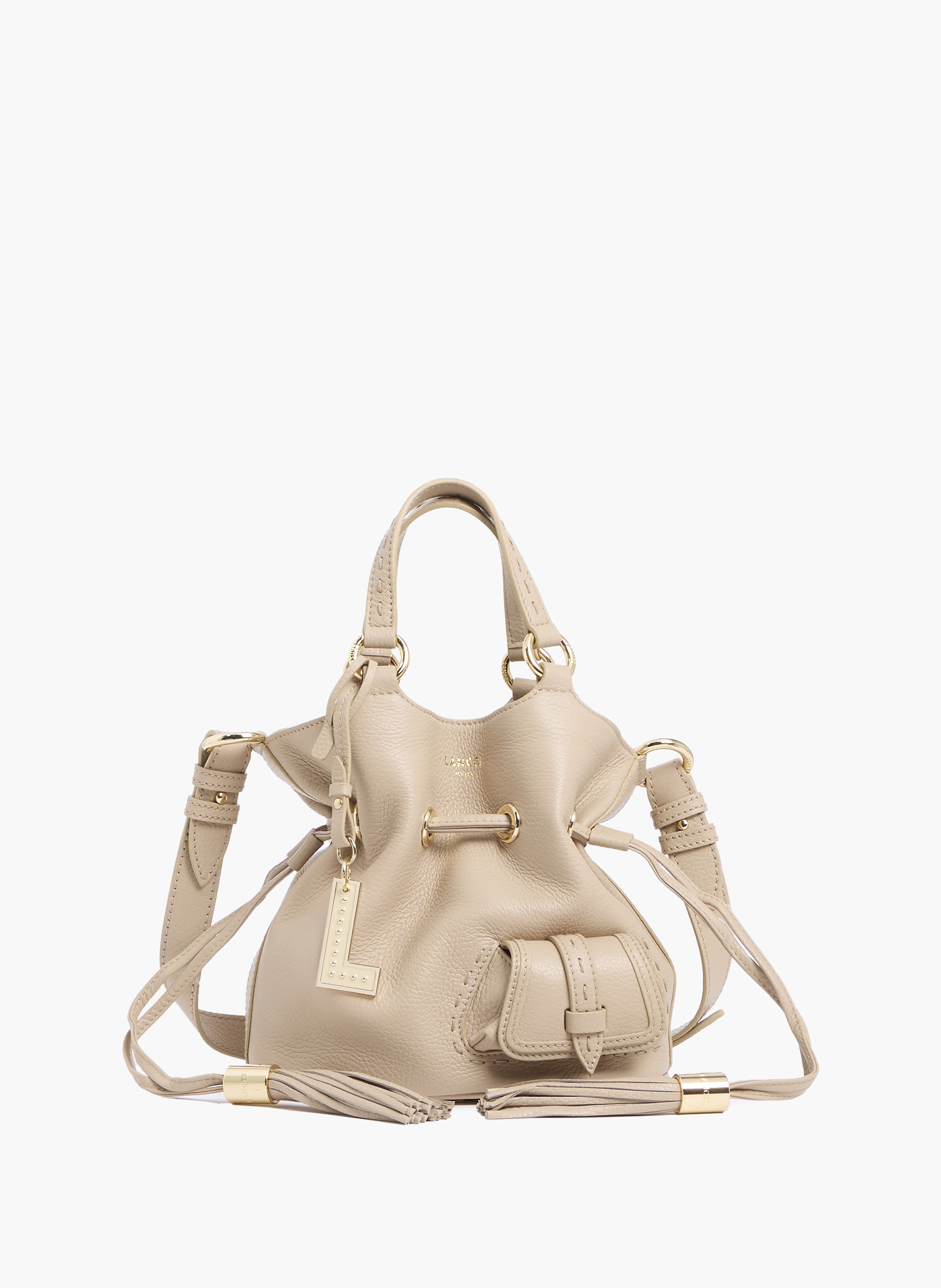 Sac seau s premier flirt de lancel en cuir LANCEL Beige