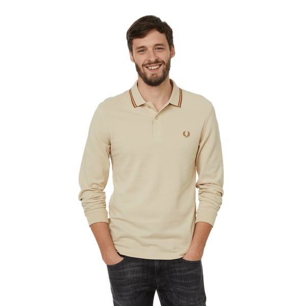 Polo à manches longues en coton piqué